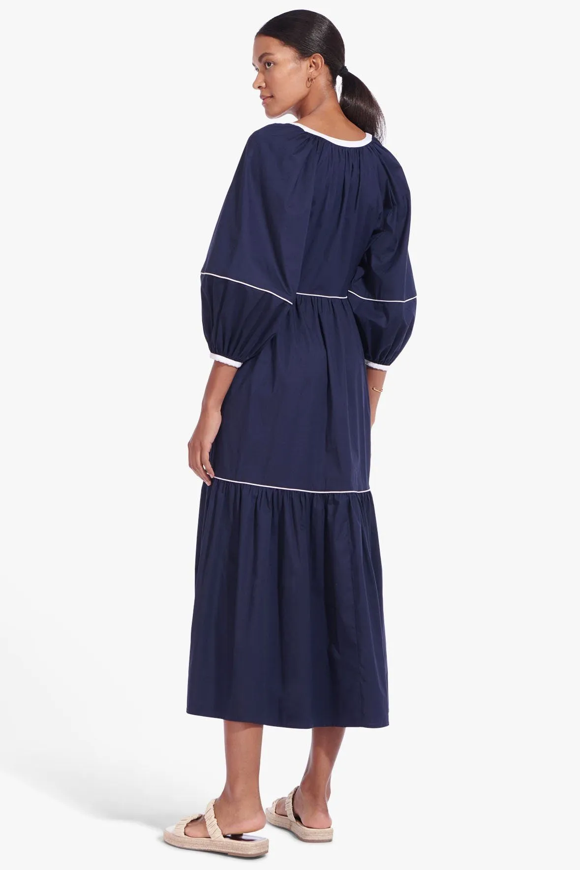 DEMI DRESS | NAVY WHITE