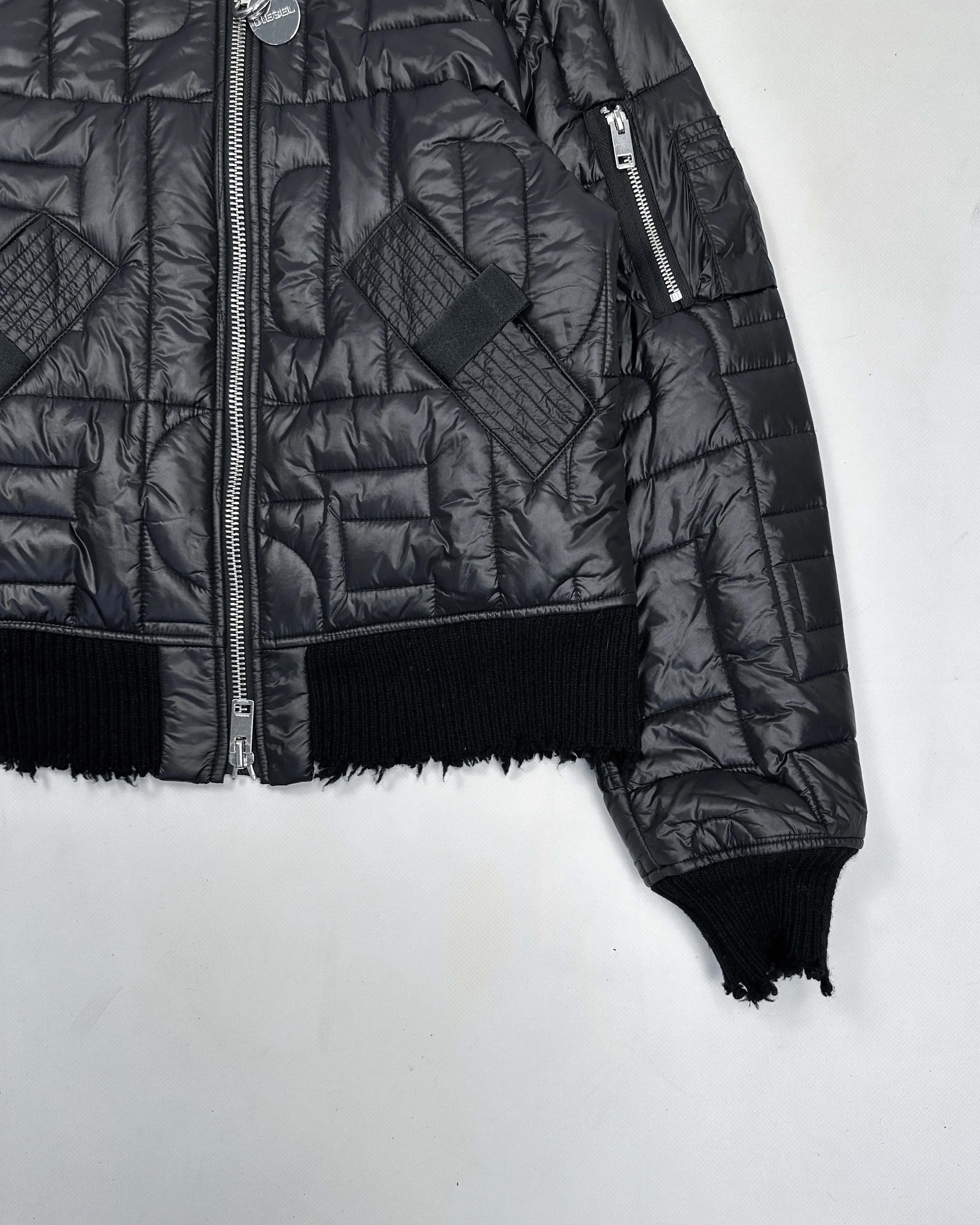 Diesel 3M Black Distressed Puffer Jacket 2000's