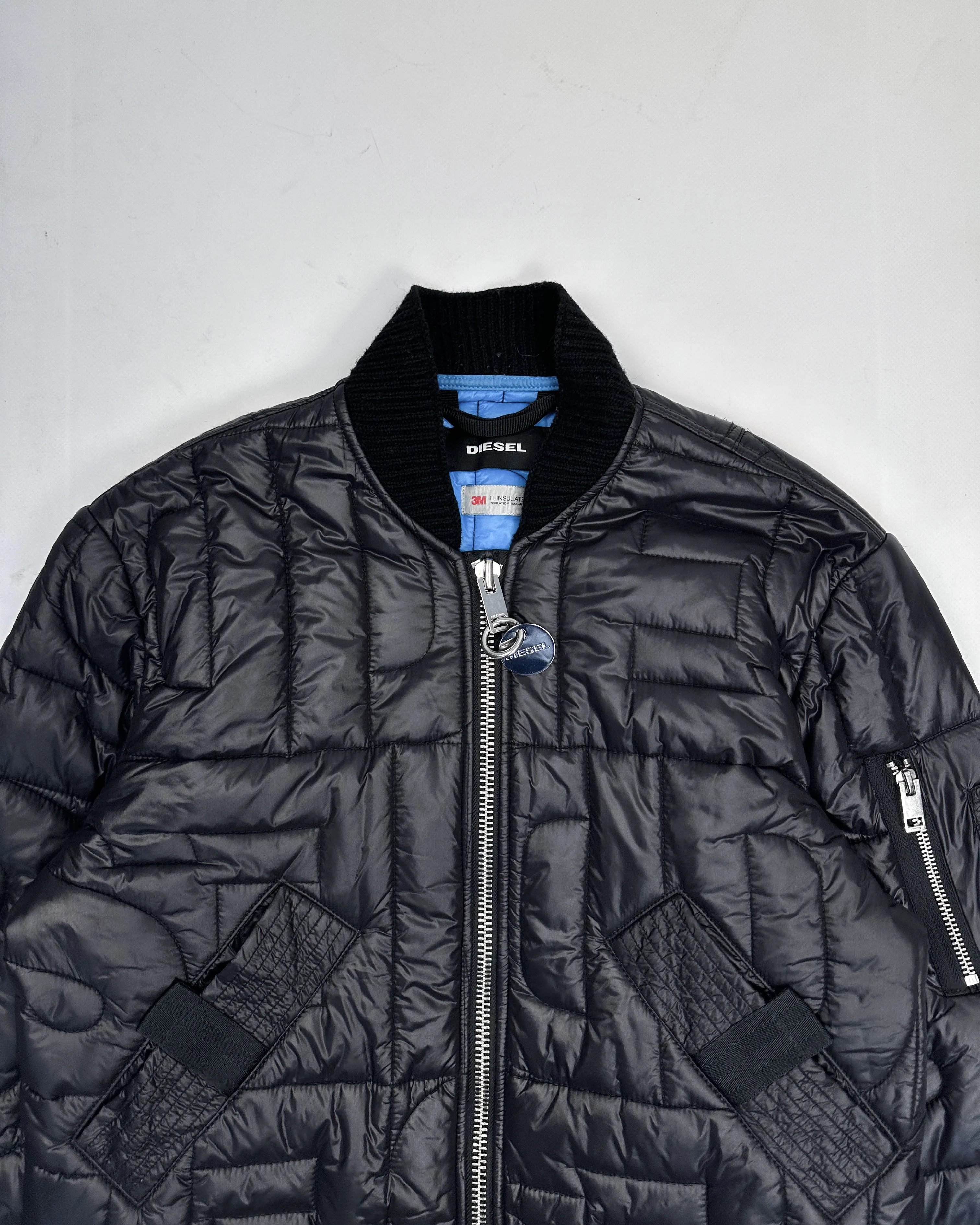 Diesel 3M Black Distressed Puffer Jacket 2000's