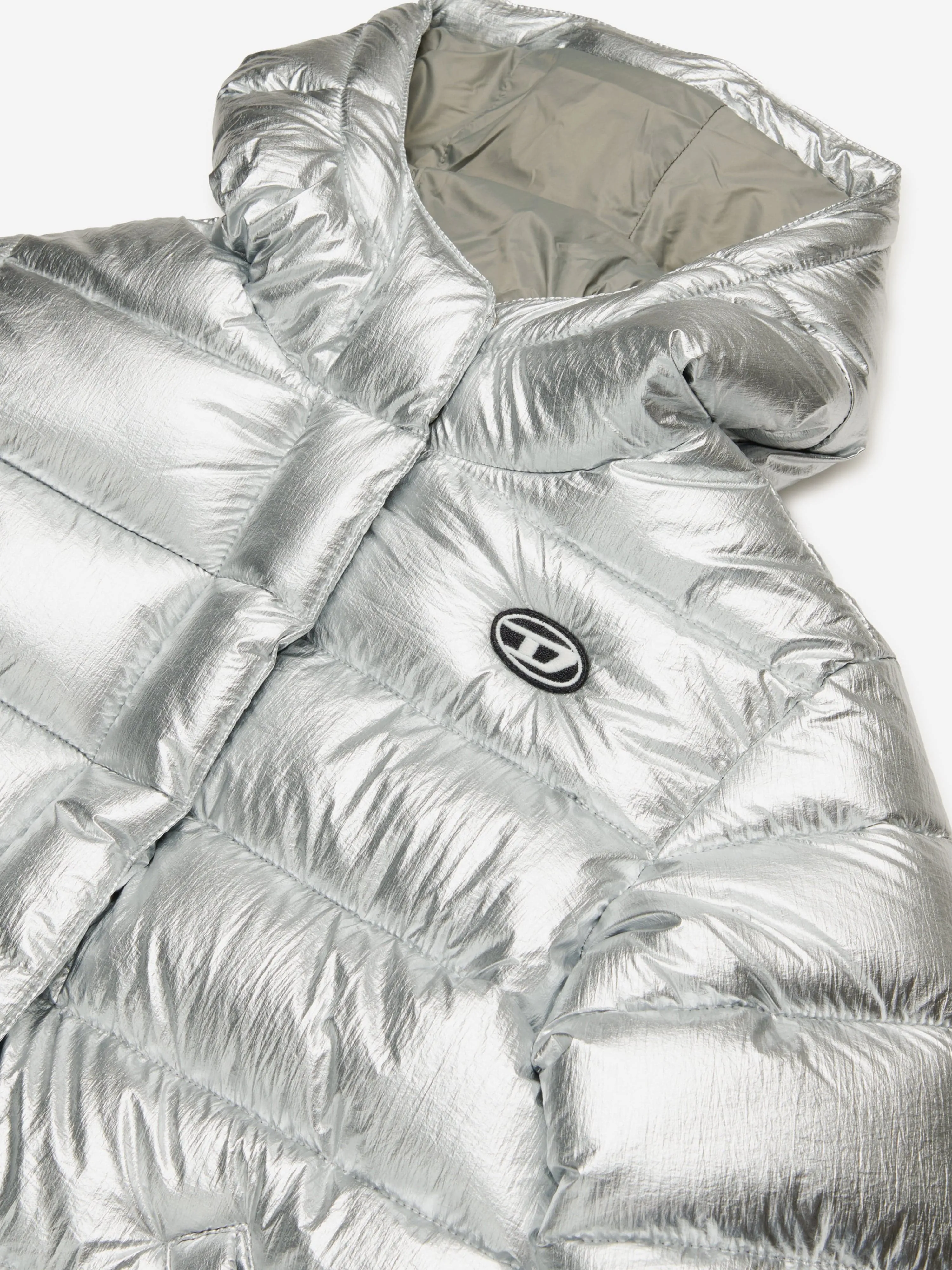 Diesel Girls Puffer Jacket in Silver