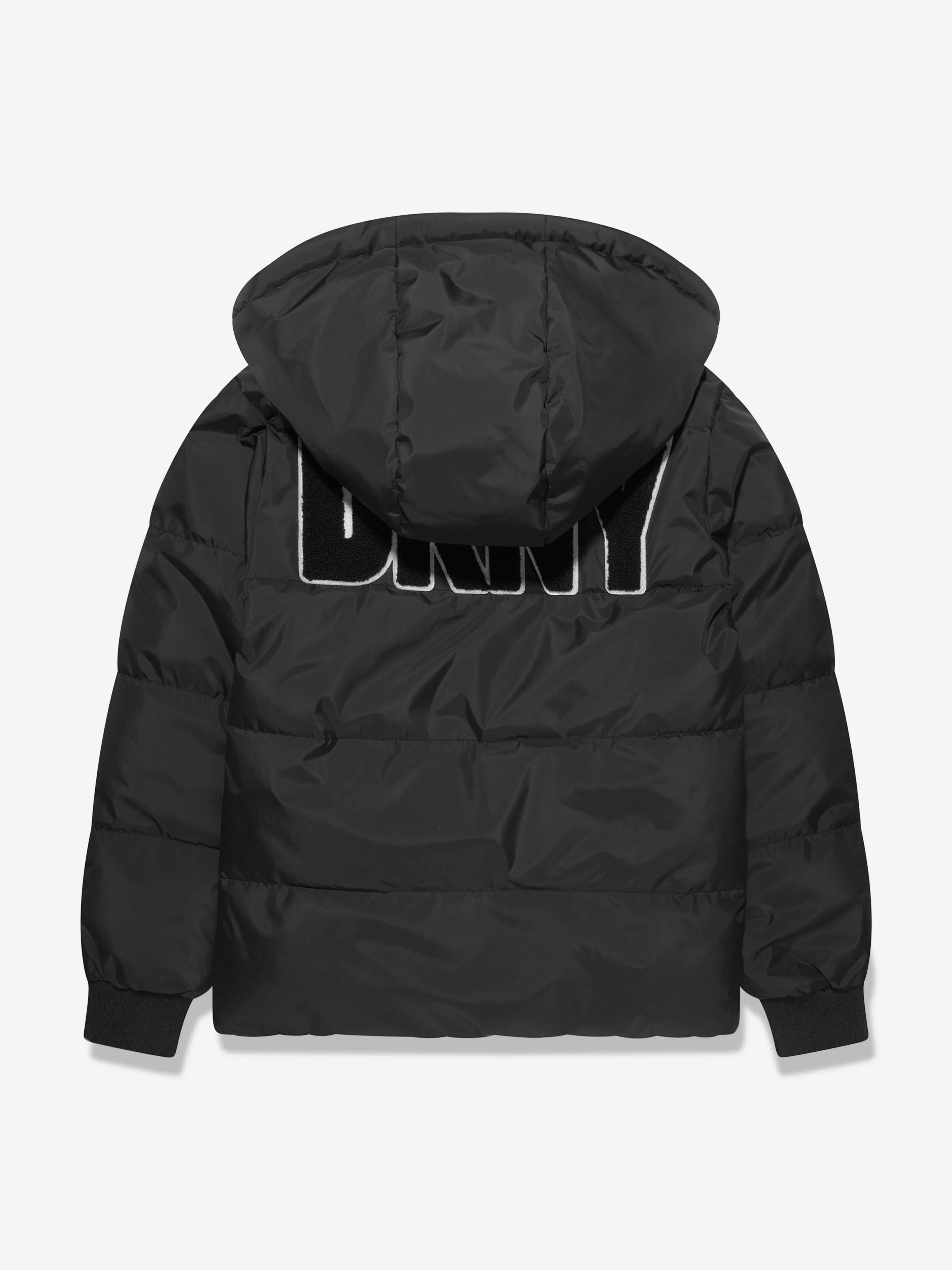 DKNY Girls Reversible Down Puffer Jacket in Silver