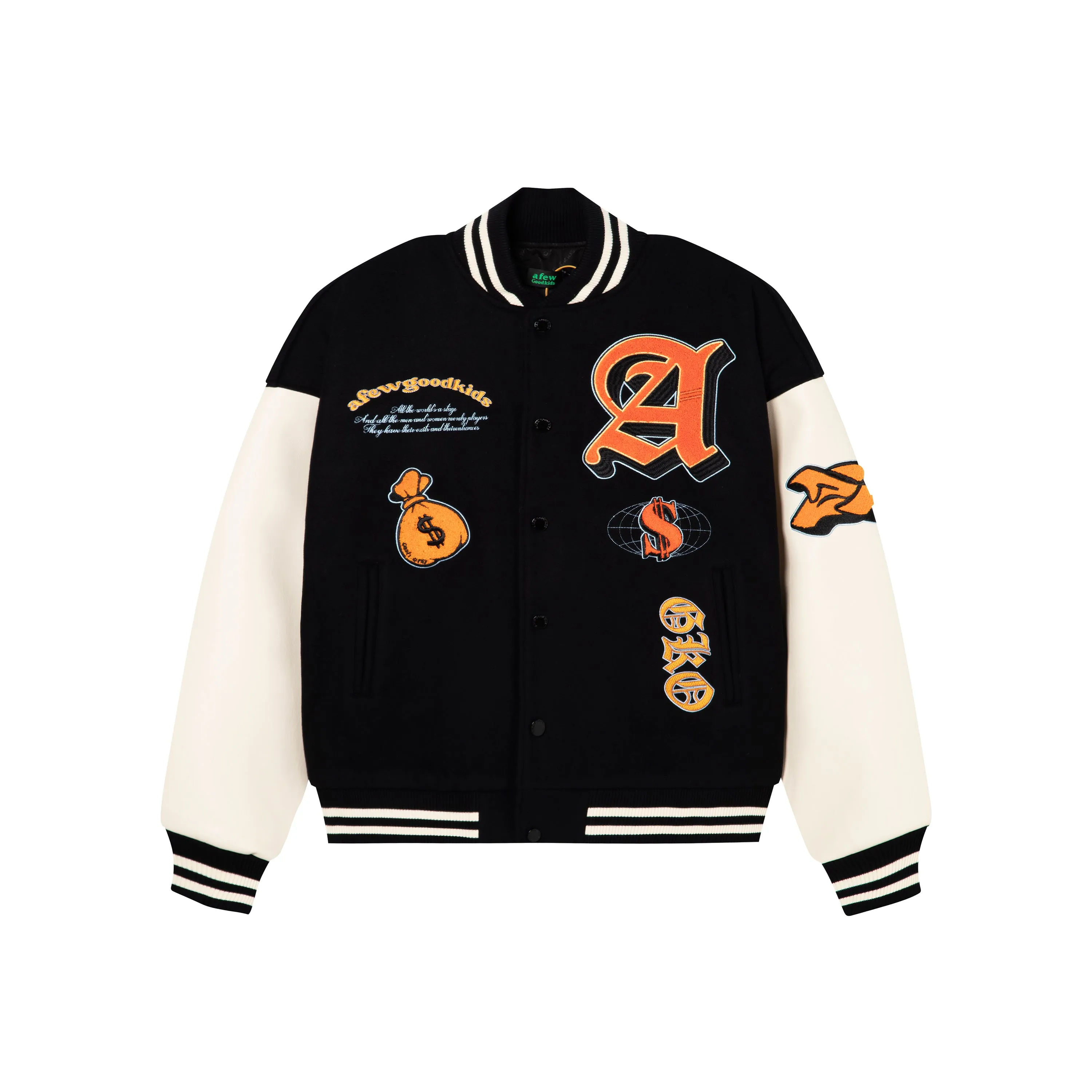 DONCARE(AFGK) “Cash Varsity Jacket” - Black