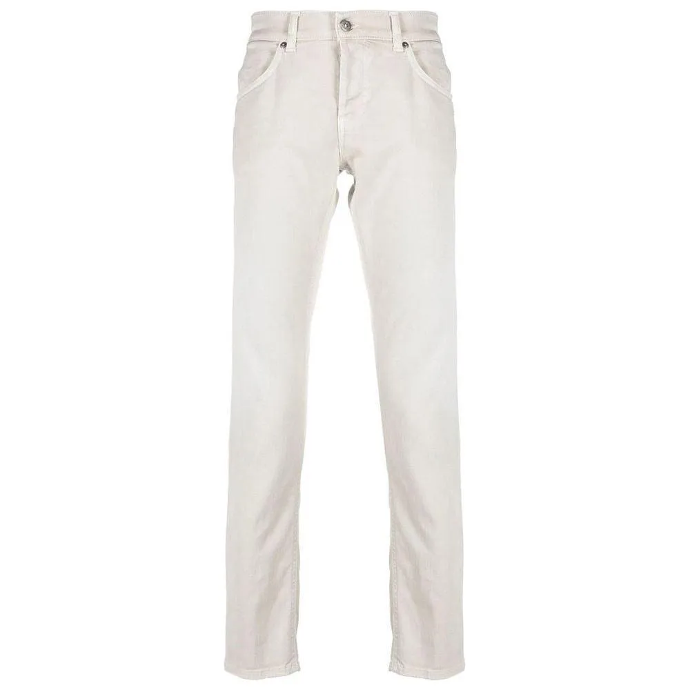 Dondup Cream-Colored Cotton Blend Trousers