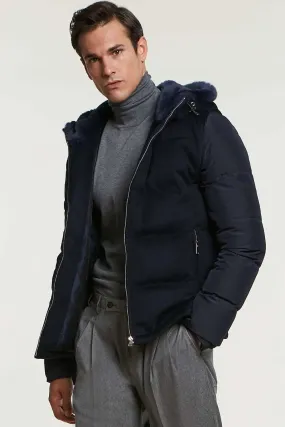 Down jacket with fur hood mens