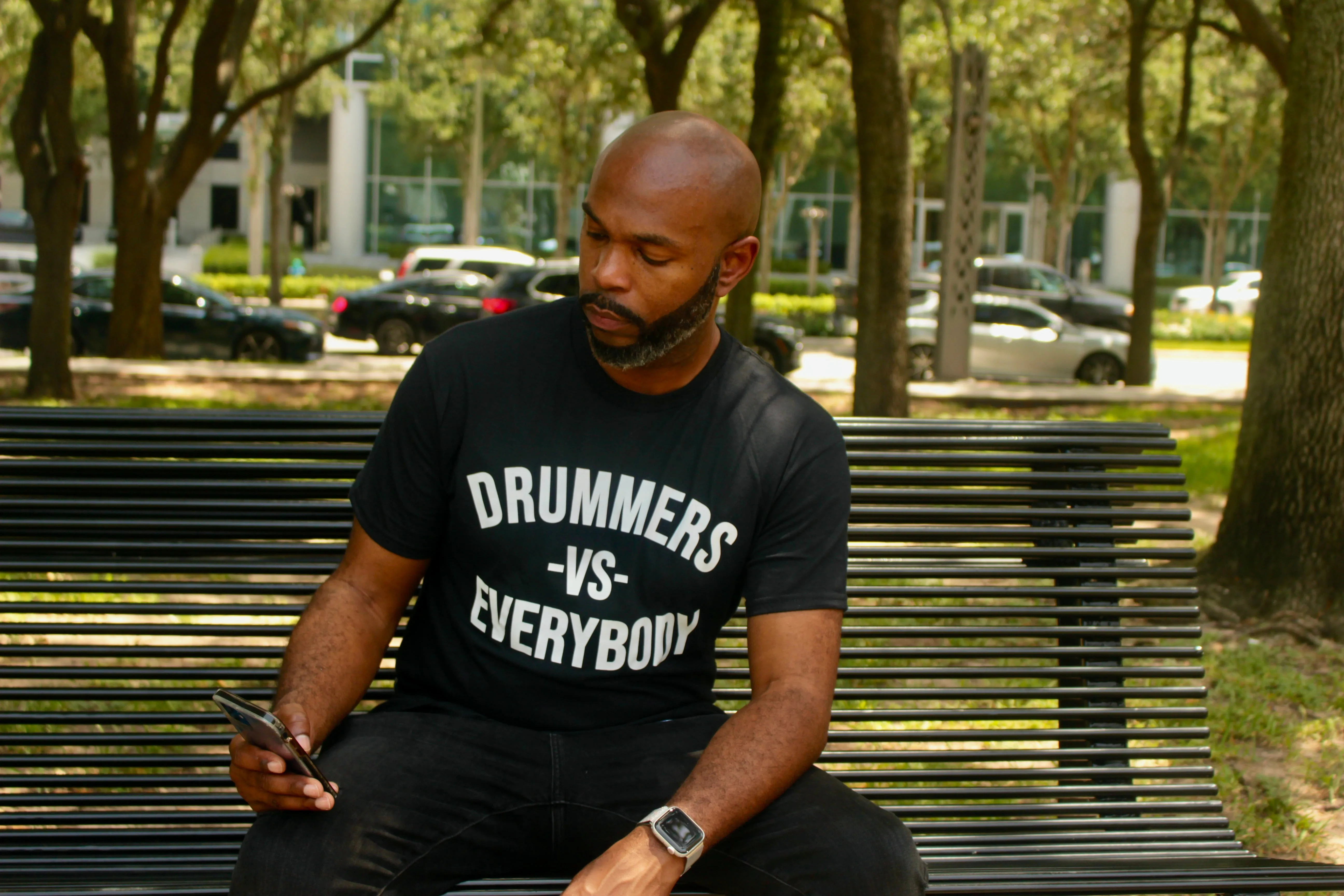 DRUMMERS VS EVERYBODY T Shirt - BLACK