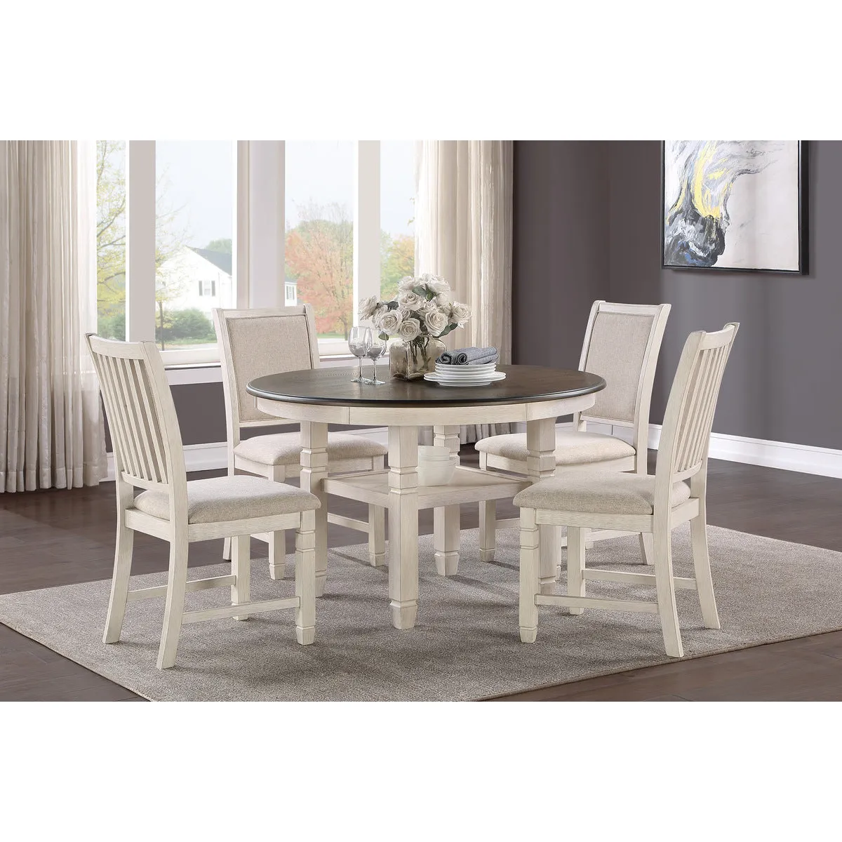 Elegant White Side Chair - Set of 2