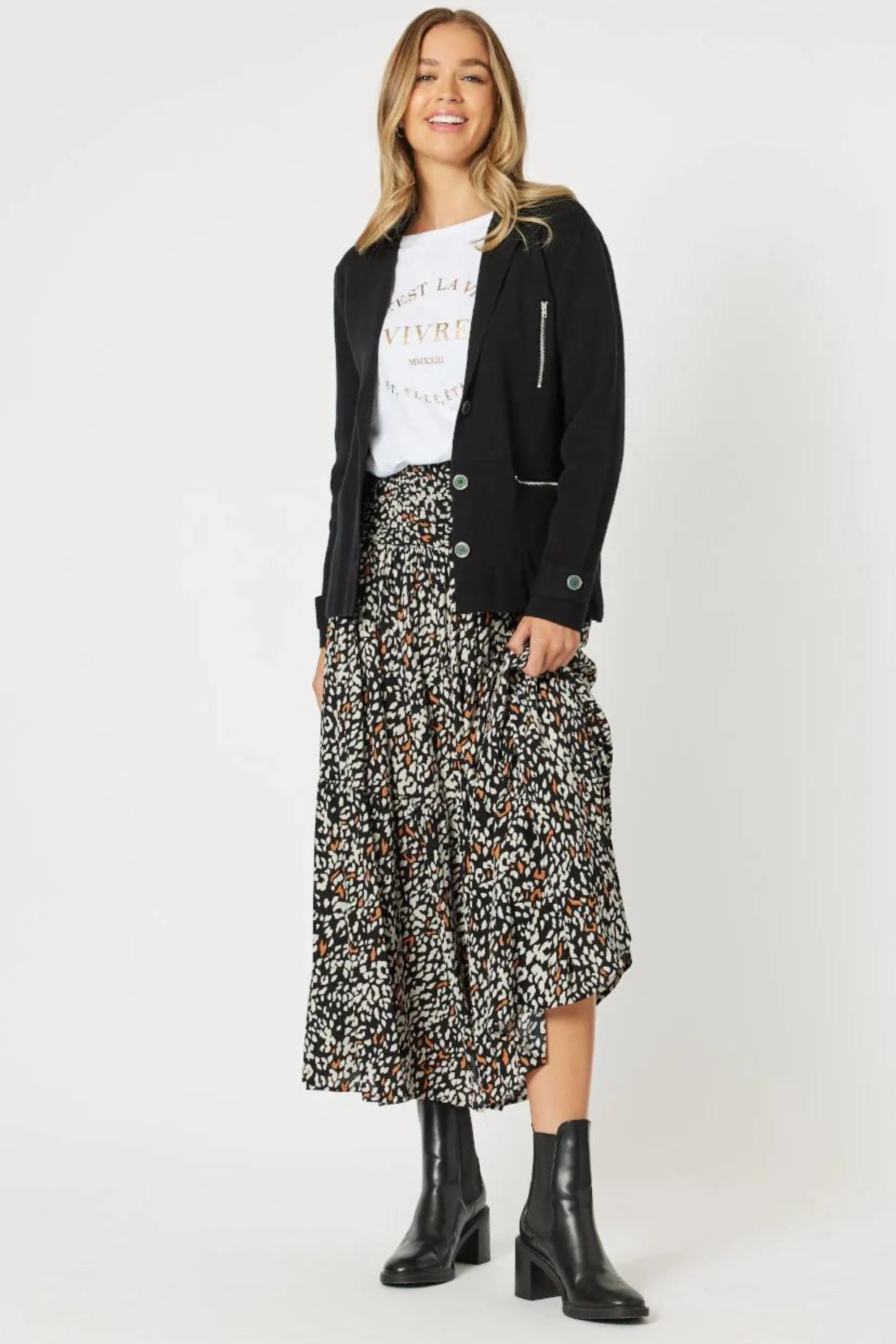 ELLA ANIMAL PRINT SKIRT - 44232T