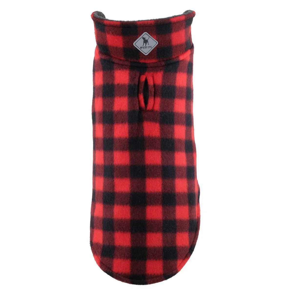 Fargo Fleece Reversible Dog Jacket Red/Black Buffalo Plaid