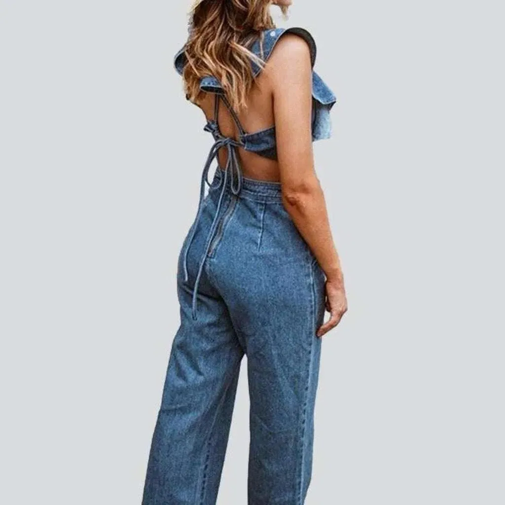 Fashion women's denim jumpsuit