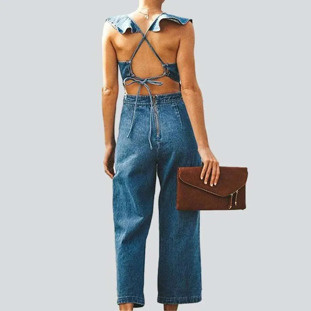 Fashion women's denim jumpsuit