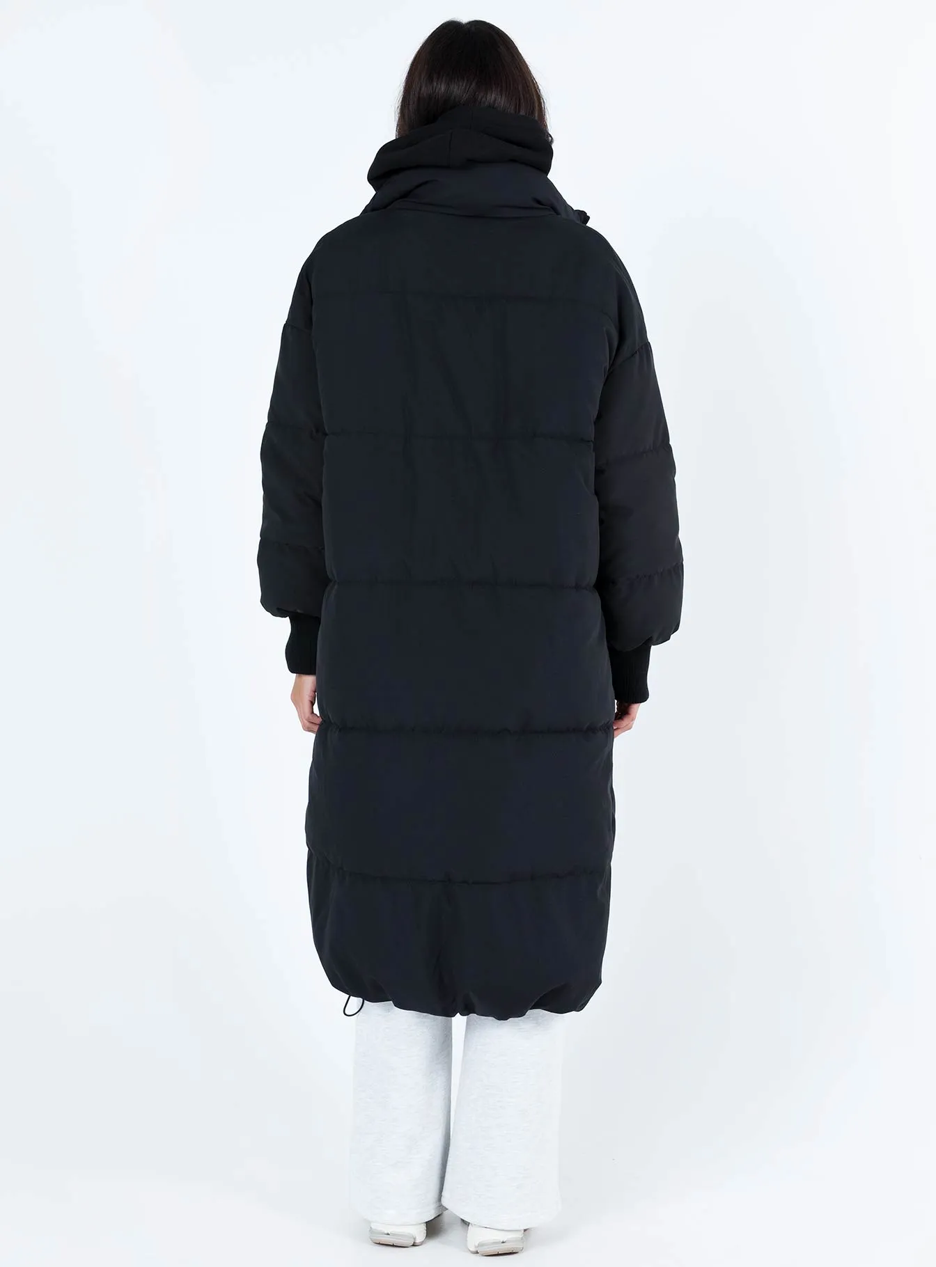 Fashionkova Abe Longline Puffer Jacket Black