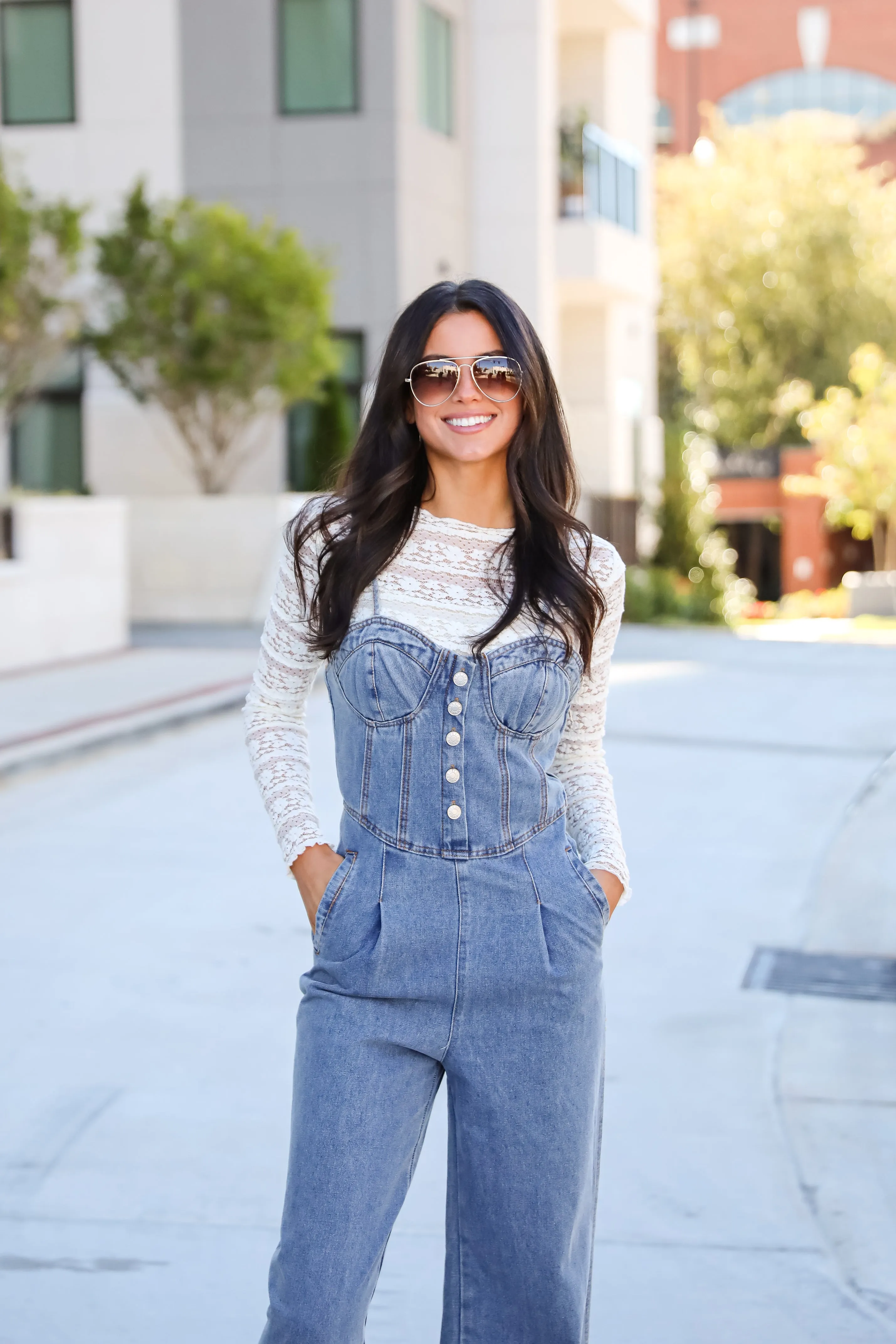 FINAL SALE - Delightful Impact Denim Jumpsuit