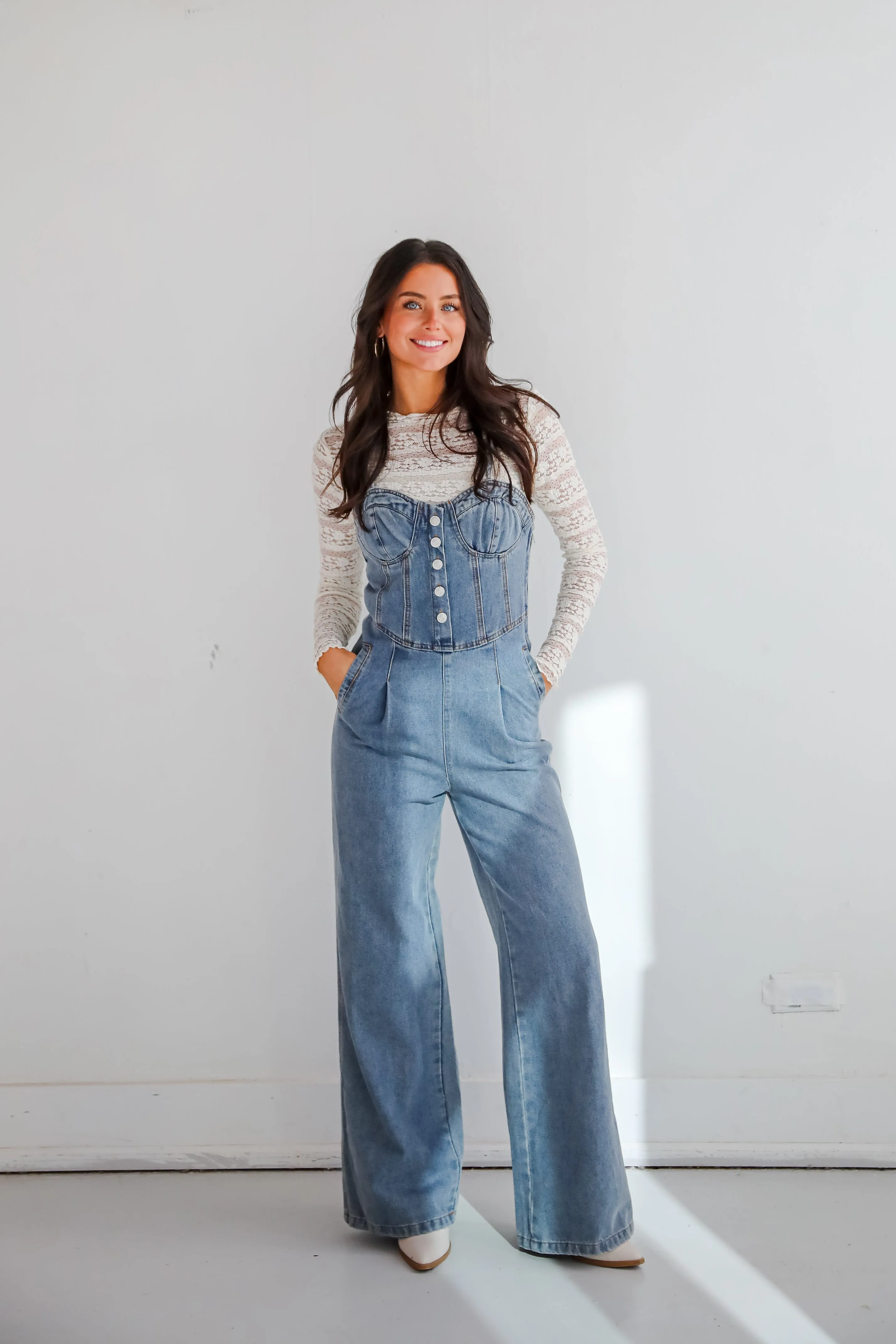 FINAL SALE - Delightful Impact Denim Jumpsuit