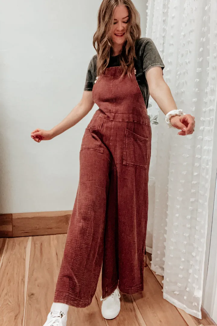 Flowy Mineral Wash Jumpsuit