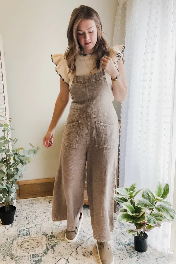 Flowy Mineral Wash Jumpsuit