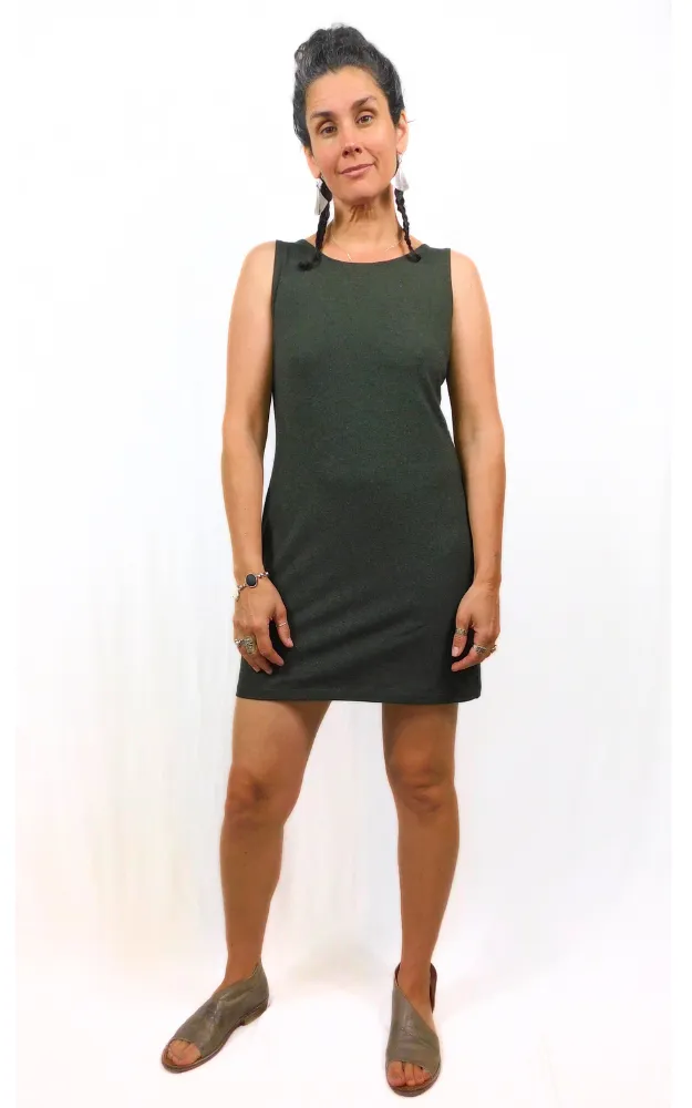 Forest Green Wrap and Slim Dress Set