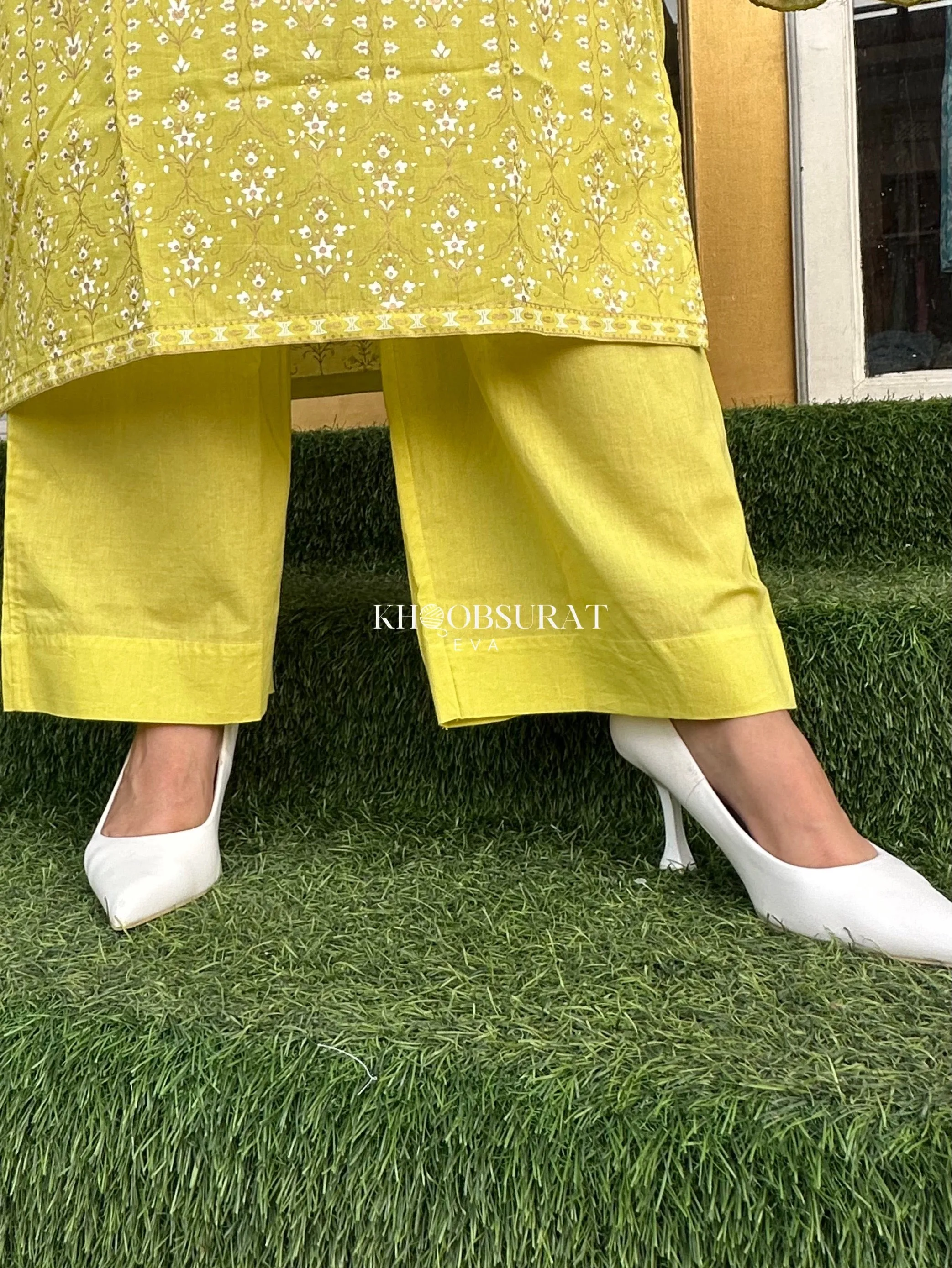 FREYA YELLOW EMBROIDERY KURTA SUIT SET