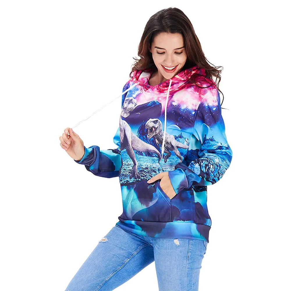 Galaxy Dinosaur Funny Hoodie