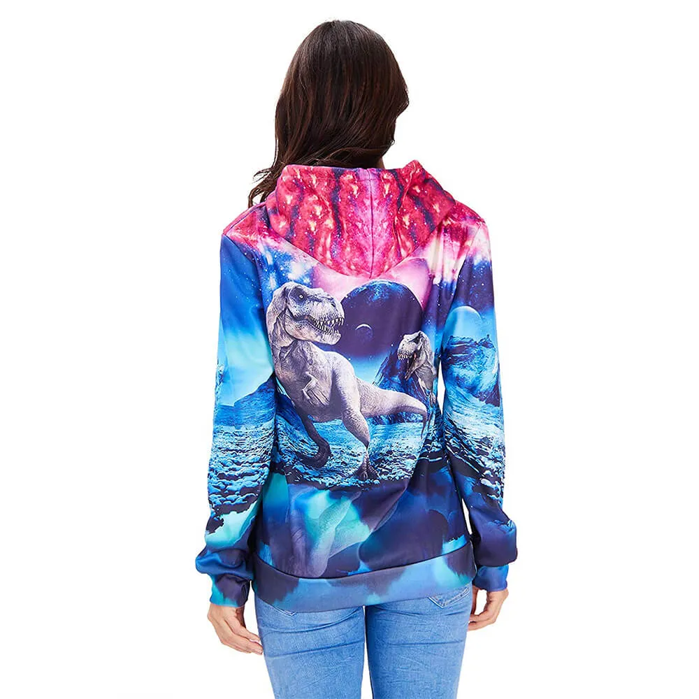 Galaxy Dinosaur Funny Hoodie