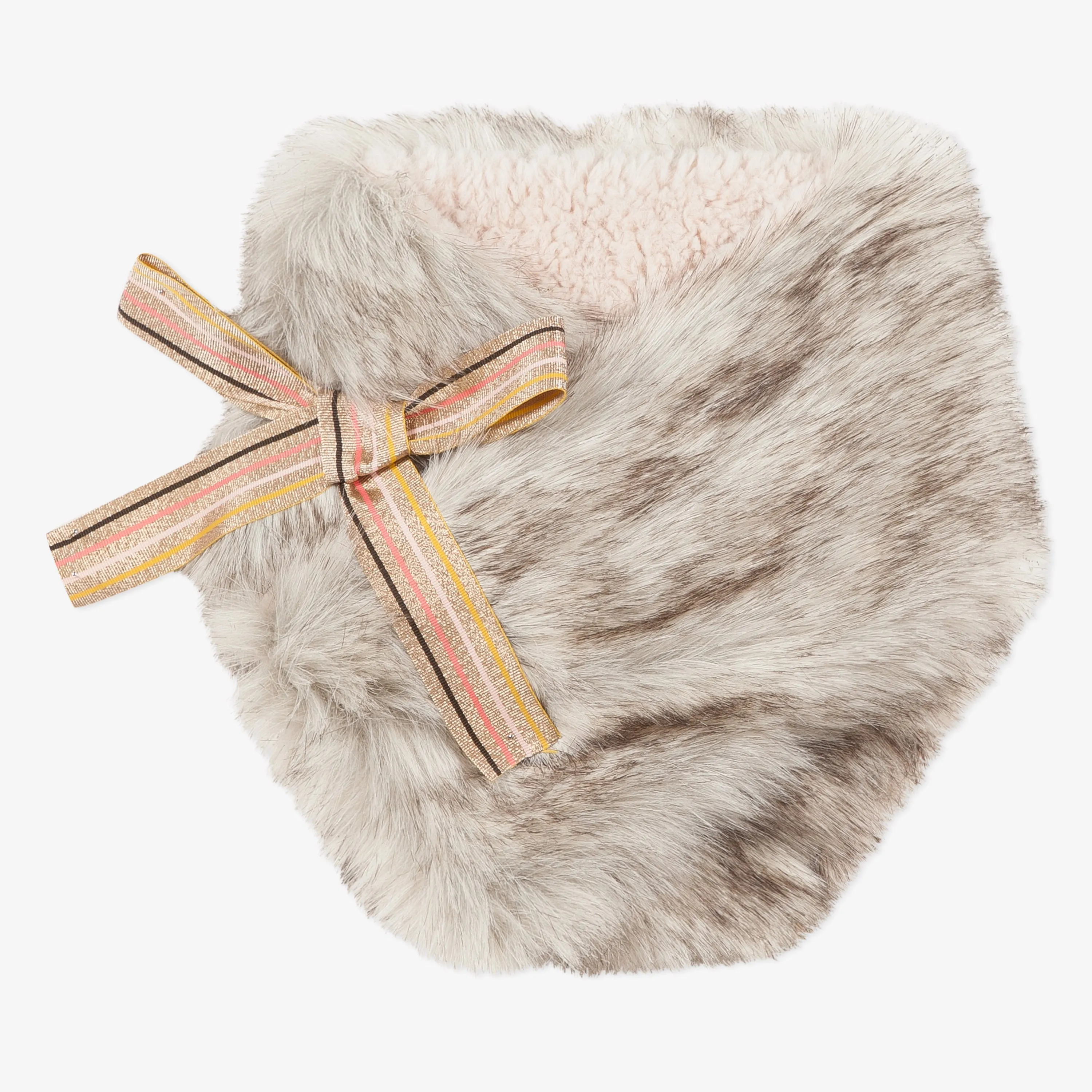 Girls' beige faux fur snood