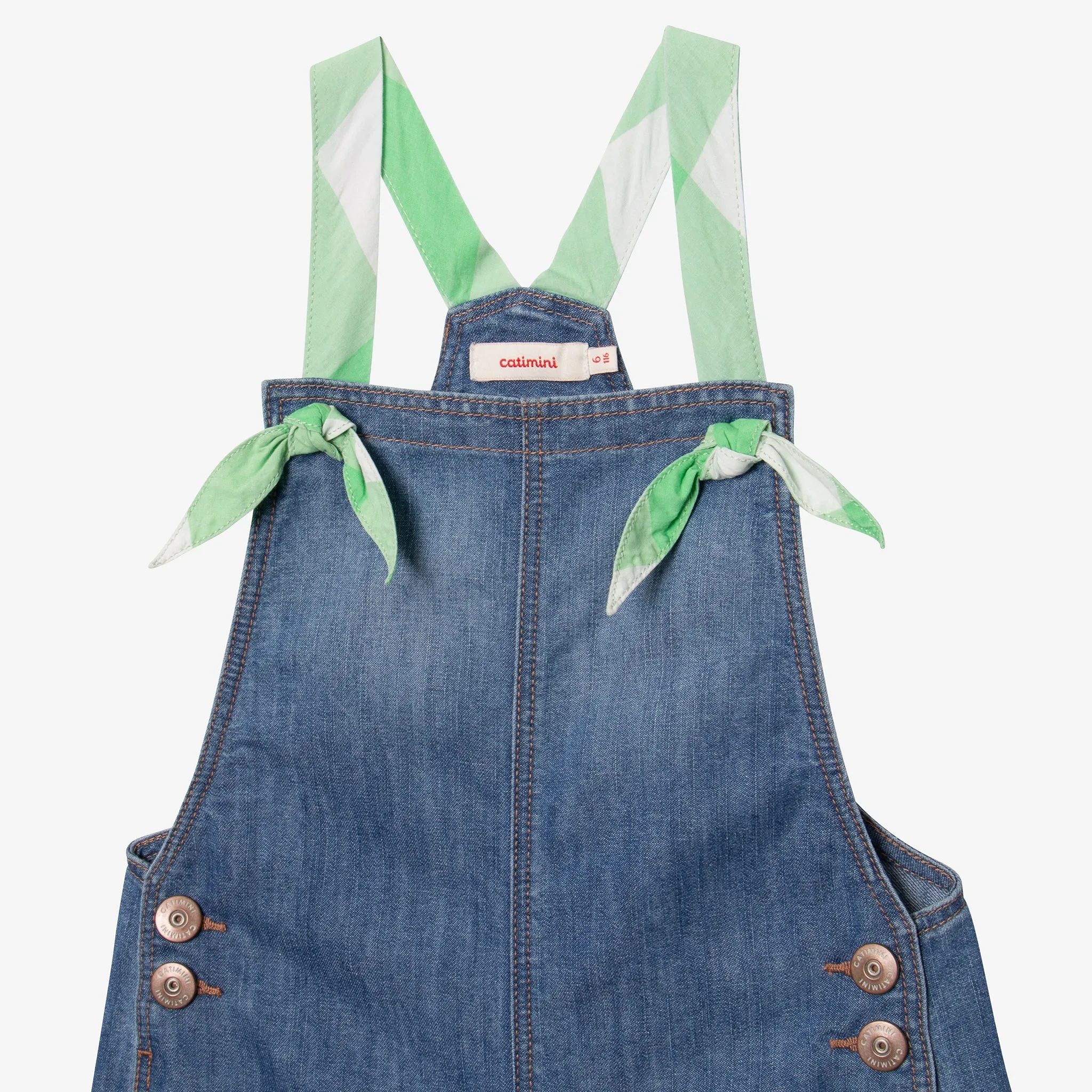 Girls' denim overall shorts