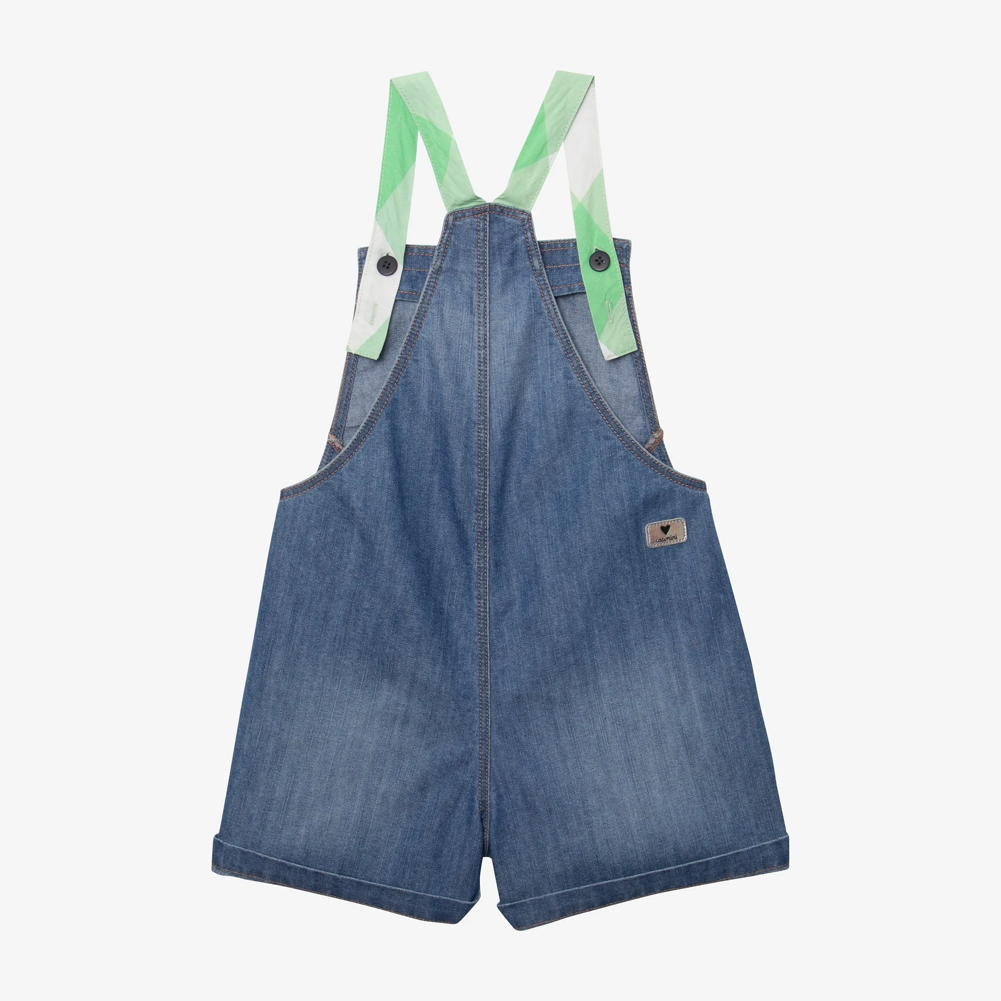 Girls' denim overall shorts