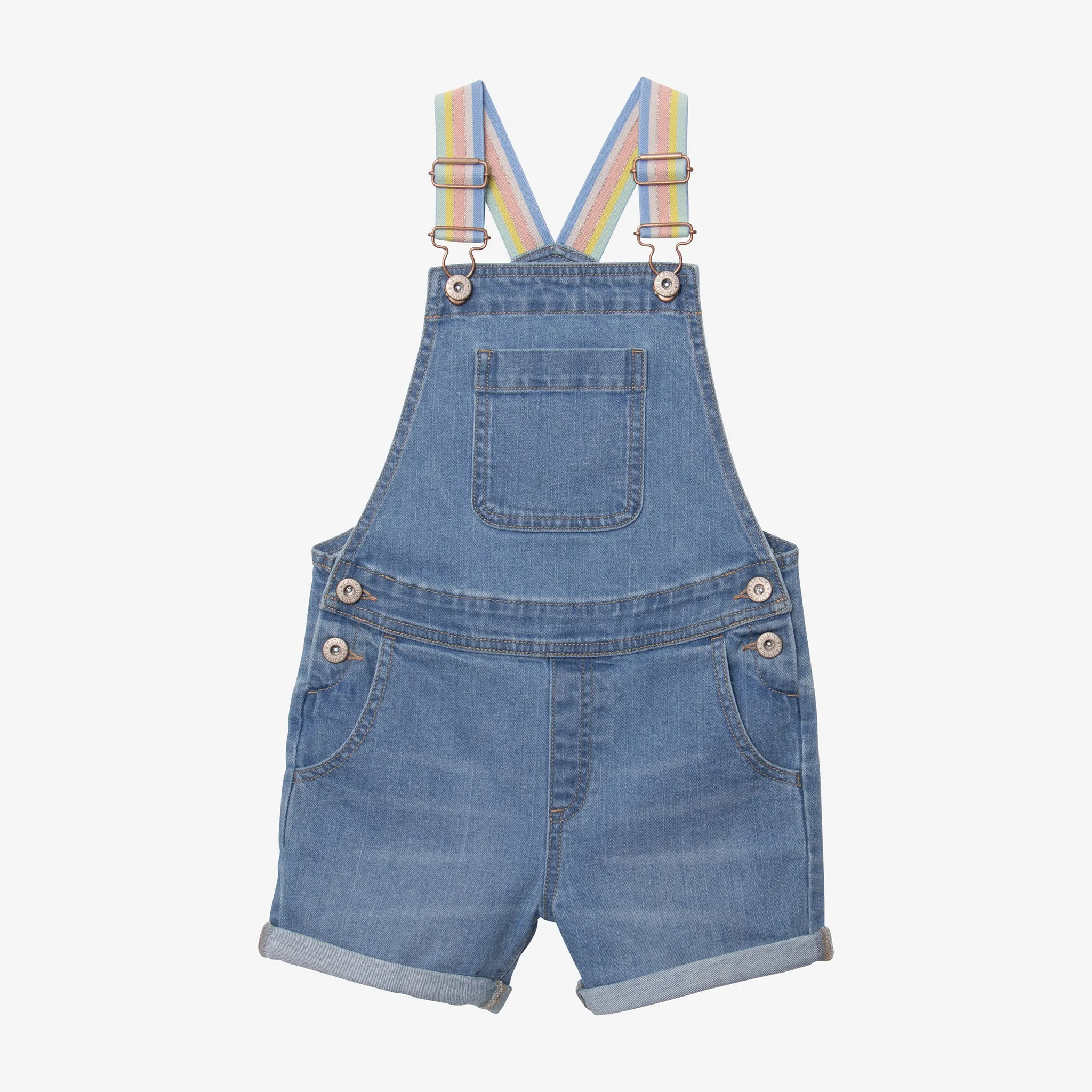 Girls' denim overall shorts