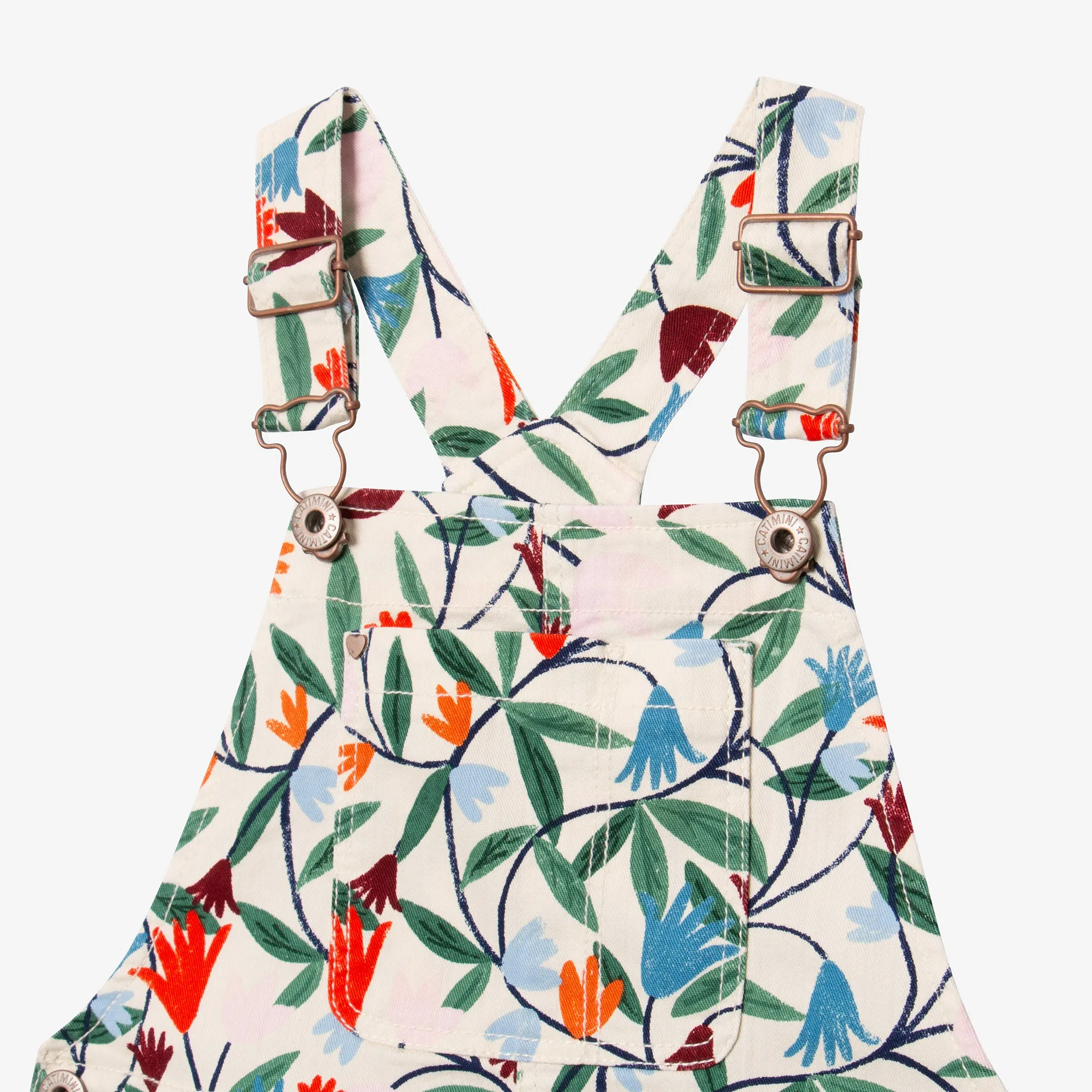 Girls' floral overall dress