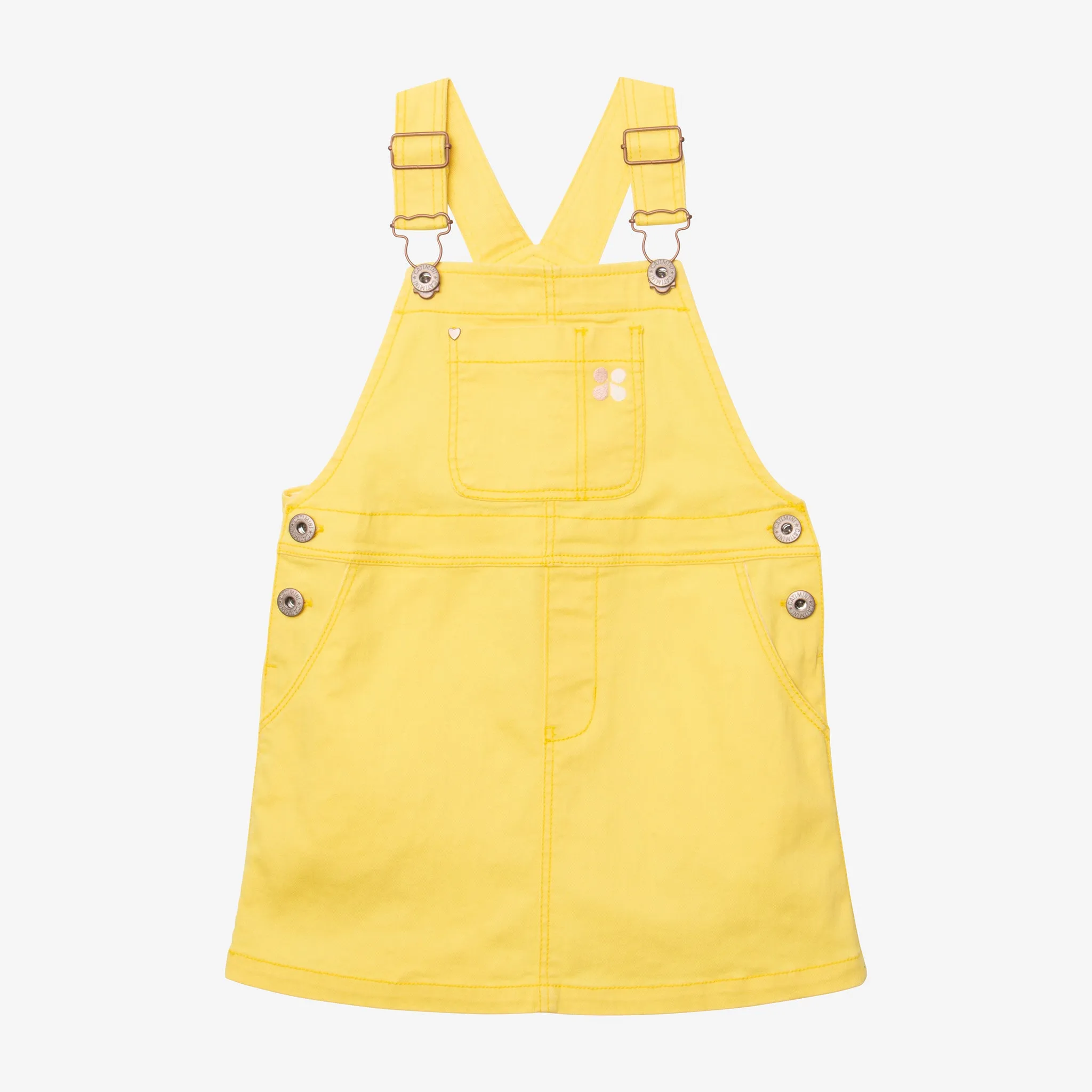 Girls' yellow denim overall dress