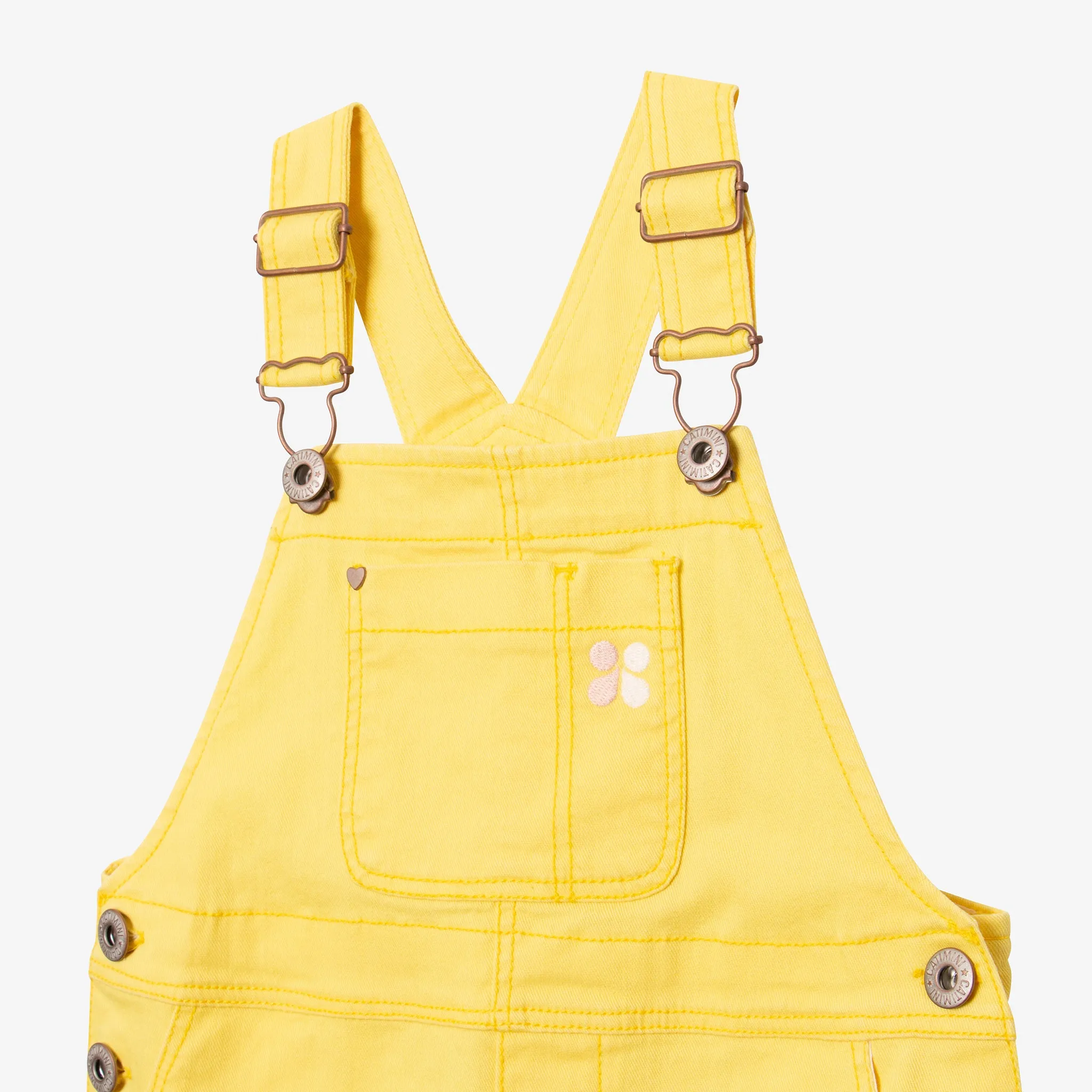 Girls' yellow denim overall dress