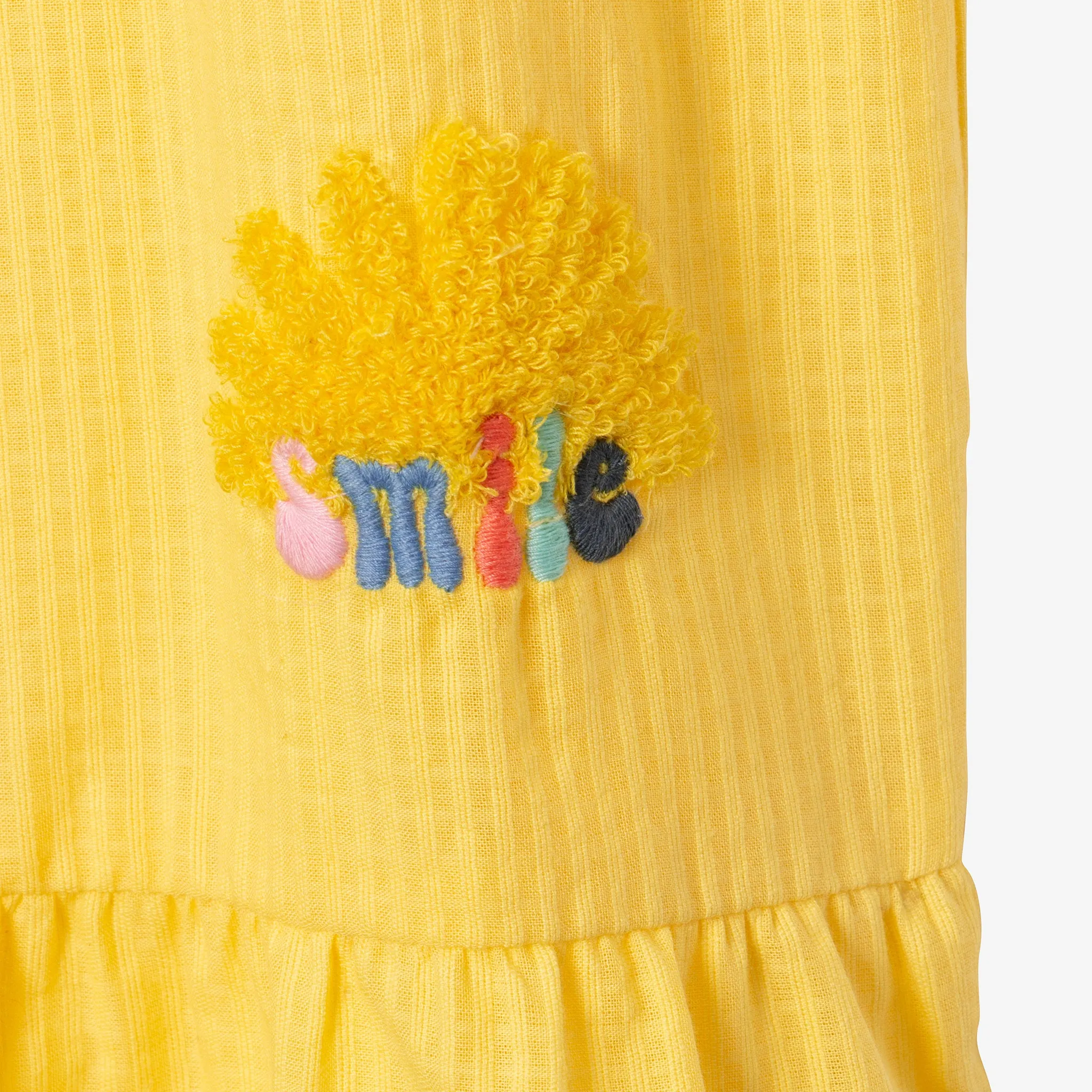 Girls' yellow overall dress