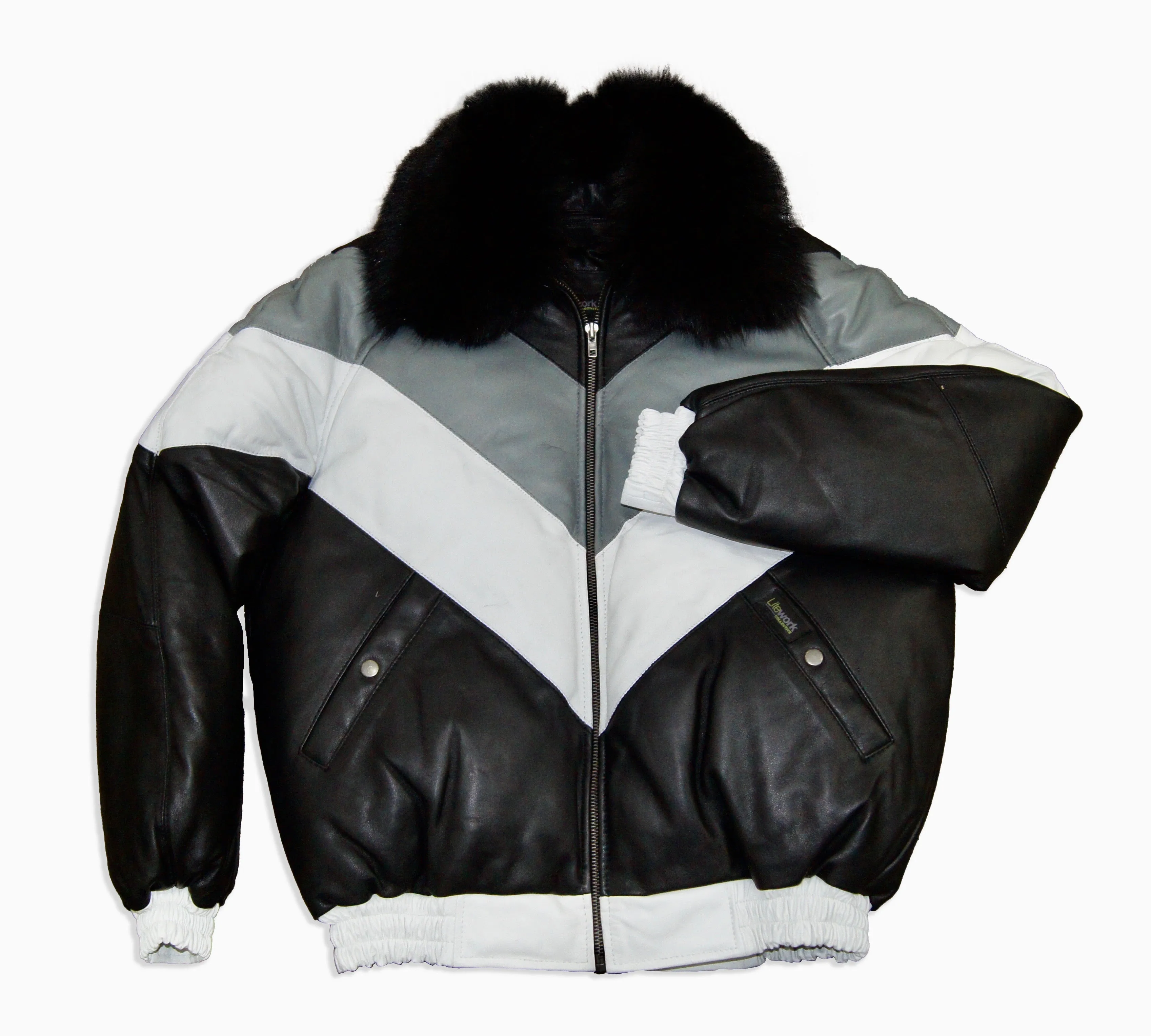 Goose Leather Bomber Jacket