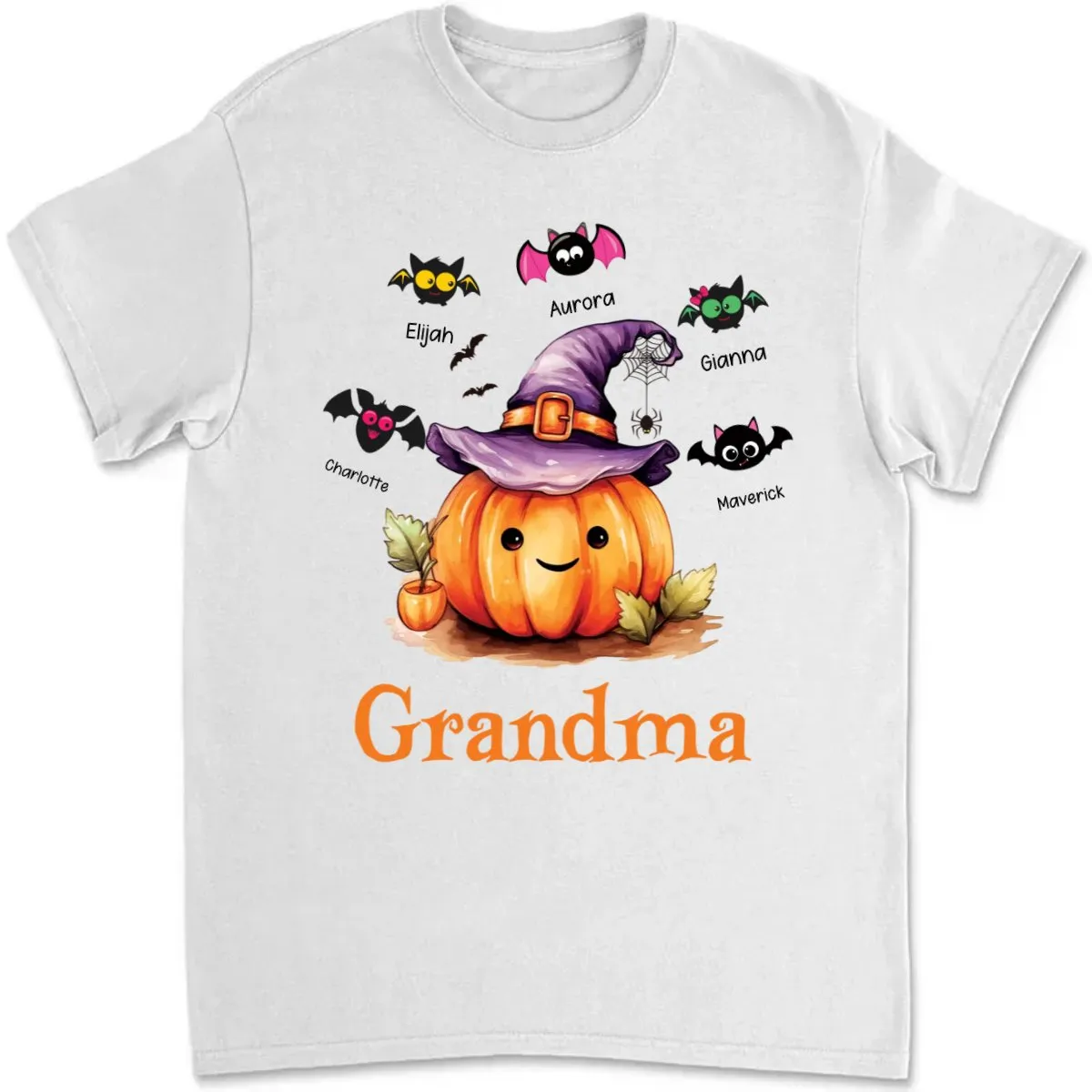 Grandma - Halloween Bat Kids - Personalized Unisex T-shirt