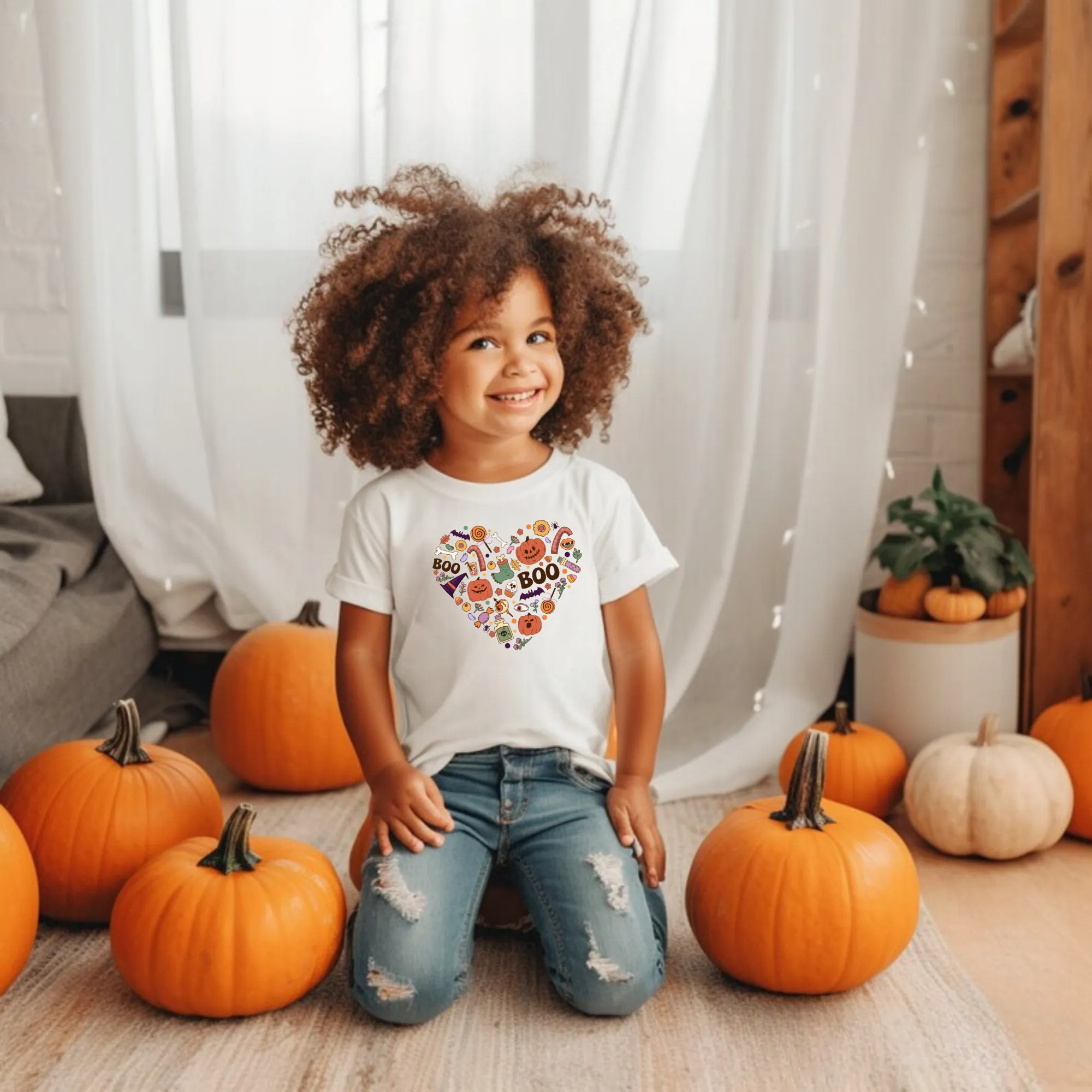 Halloween Heart Collage | Kids Halloween Shirt