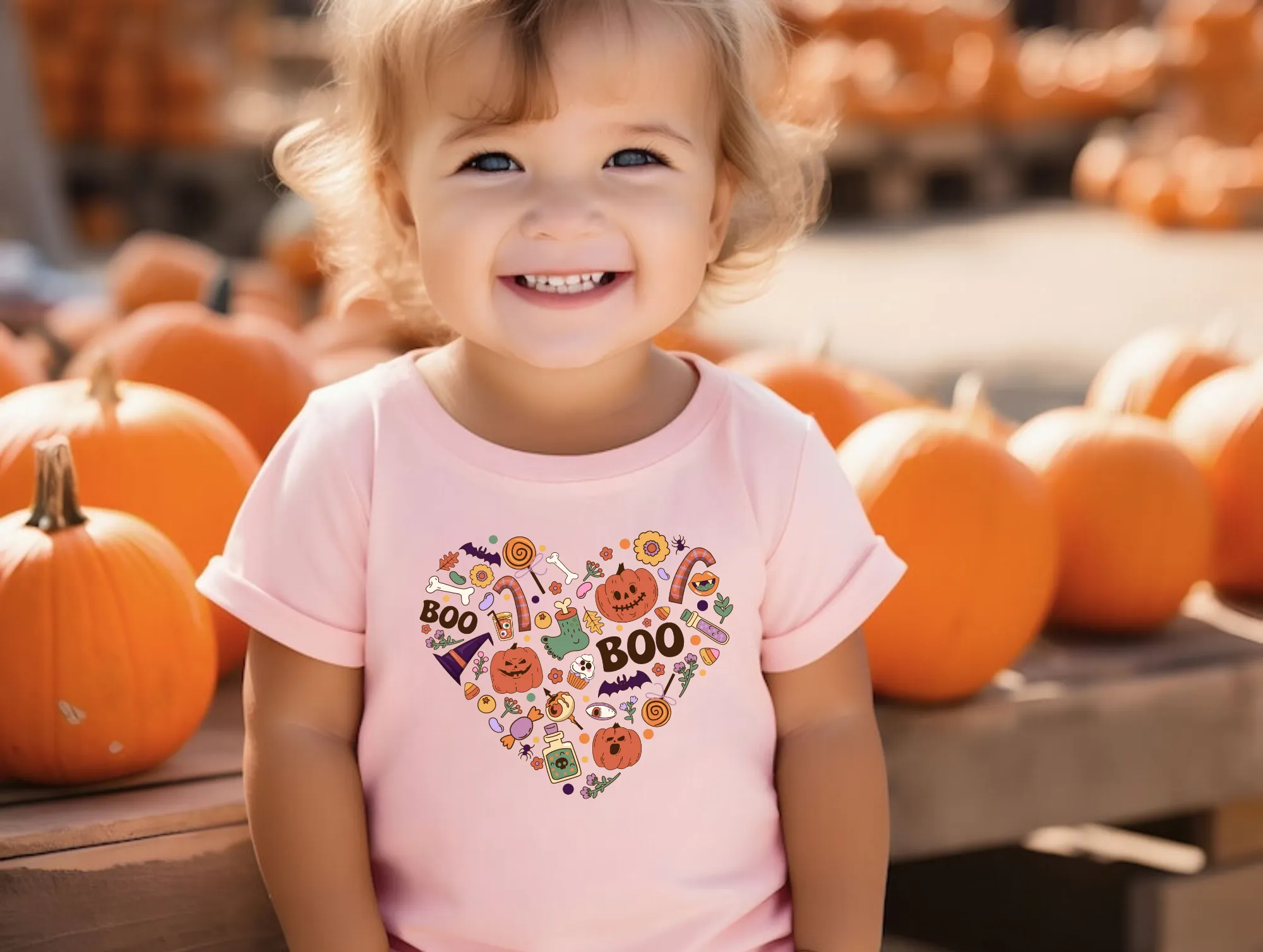 Halloween Heart Collage | Kids Halloween Shirt