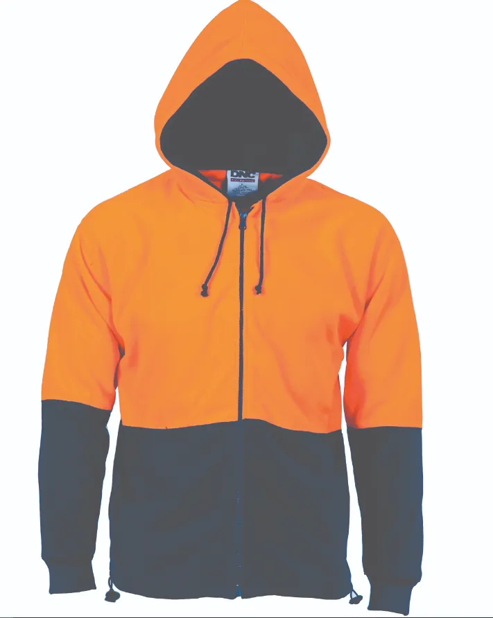 HiVis Two Tone Full Zip Polar Fleece Hoodie