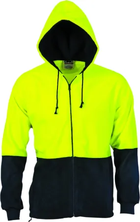 HiVis Two Tone Full Zip Polar Fleece Hoodie