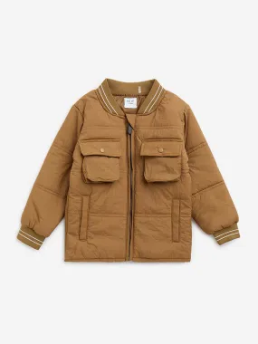 HOP Kids Tan Quilted Puffer Jacket