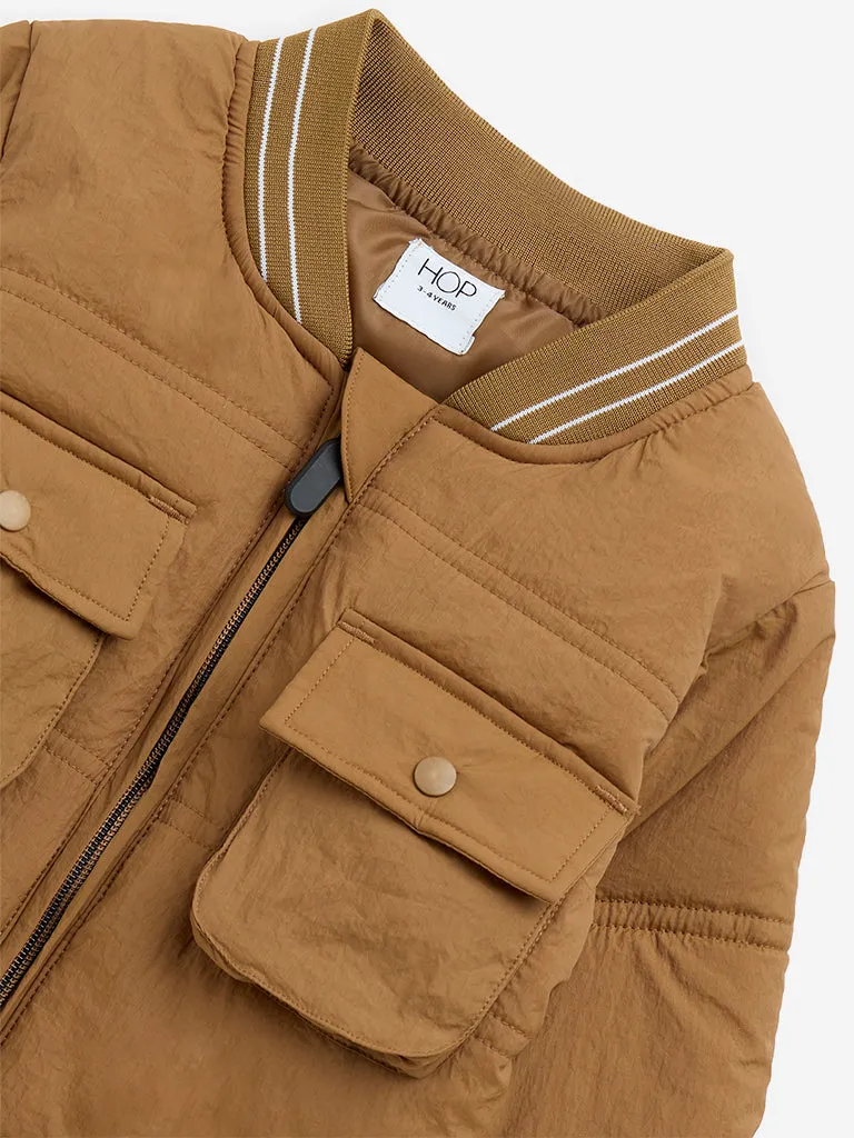 HOP Kids Tan Quilted Puffer Jacket