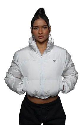 Horizon Cropped Puffer Jacket - White