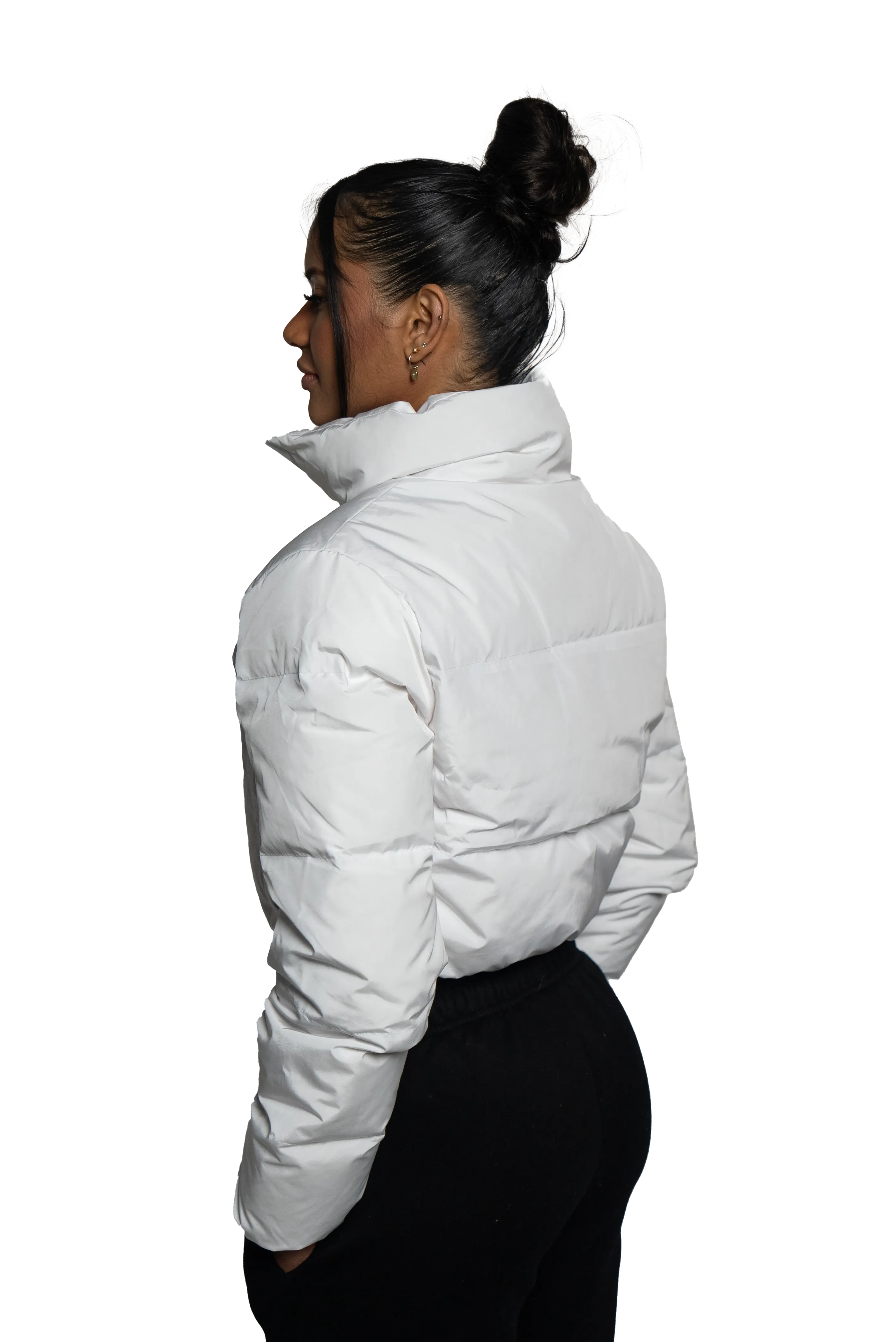 Horizon Cropped Puffer Jacket - White