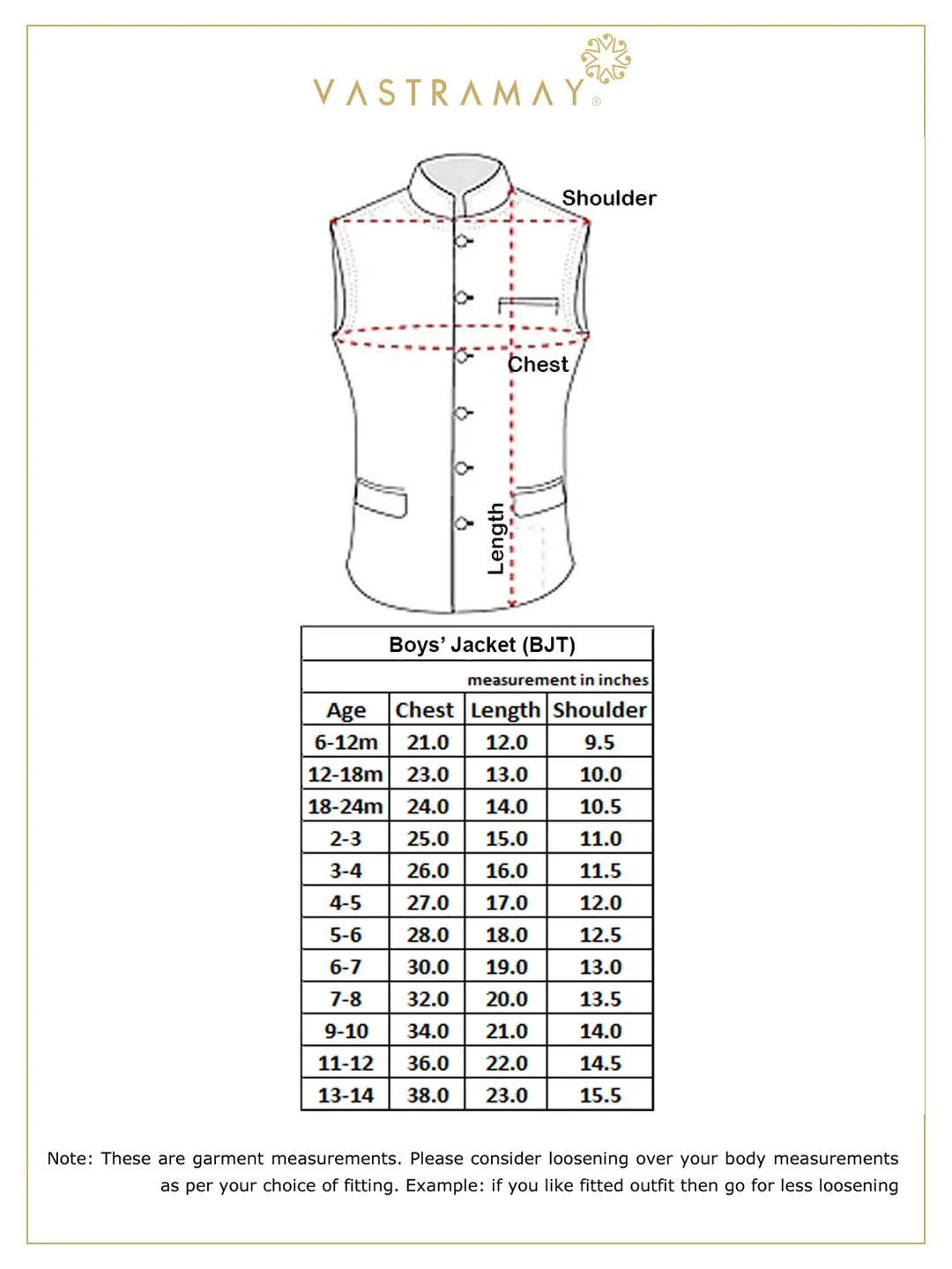 Jashvi Boys' Ethnic Print Nehru Jacket