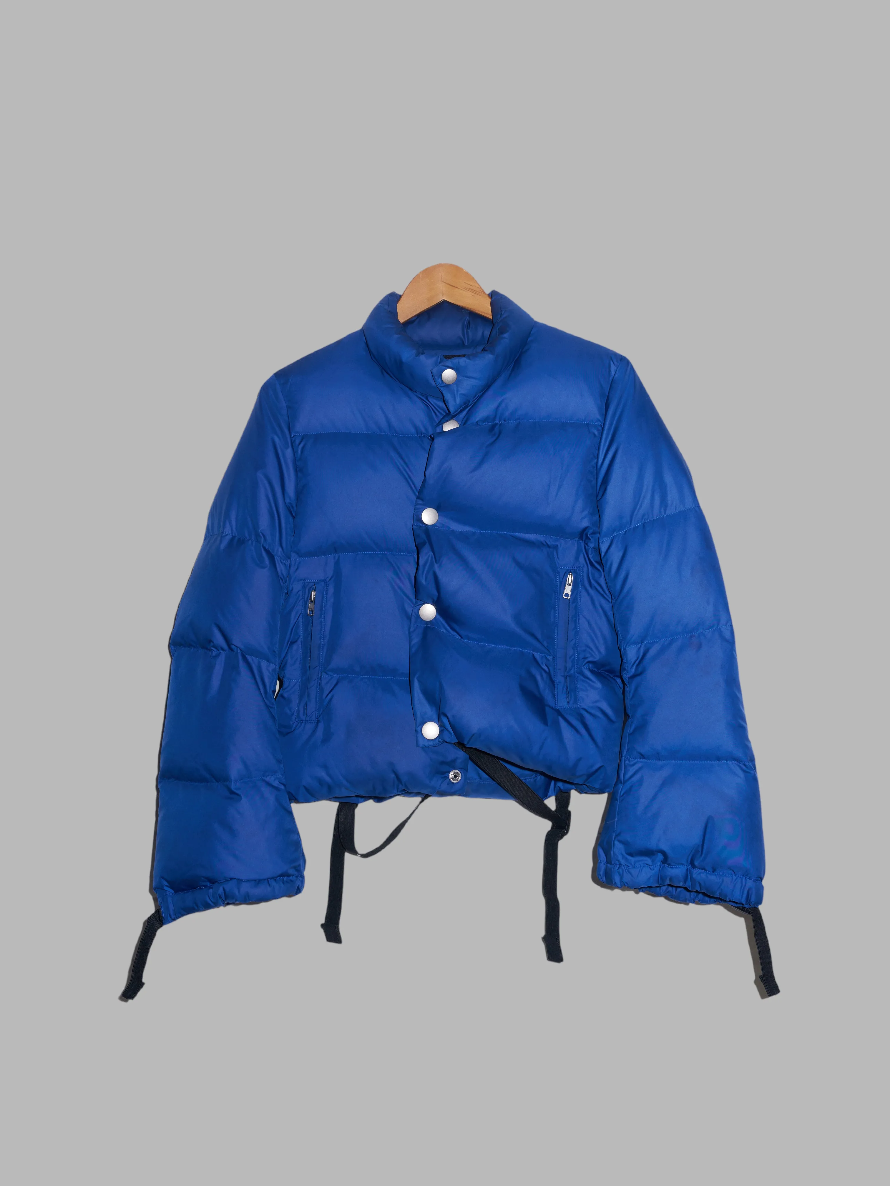 Junya Watanabe Comme des Garcons AW2007 blue poly tape detail puffer jacket