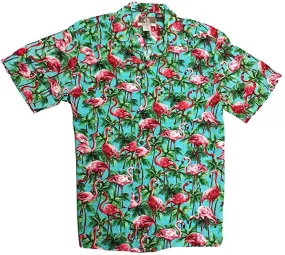 Kalaheo Unisex Flamingo and Palm Tree Aloha Shirt, Style#258-110