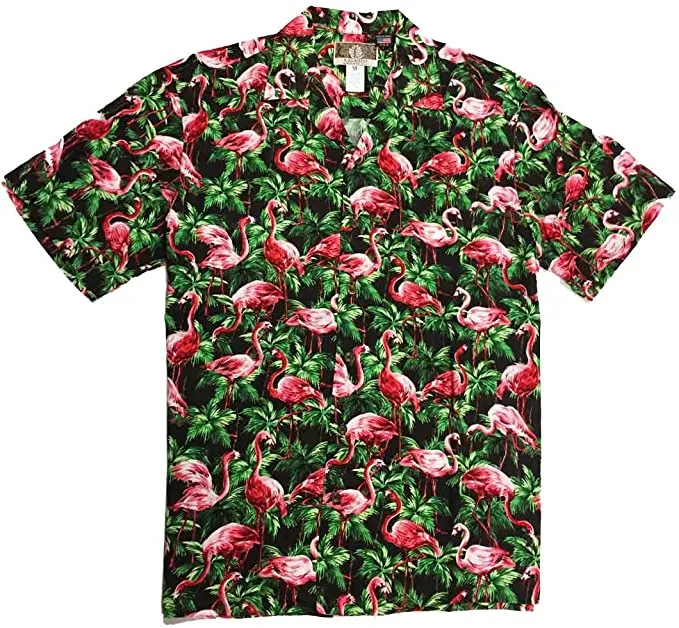 Kalaheo Unisex Flamingo and Palm Tree Aloha Shirt, Style#258-110