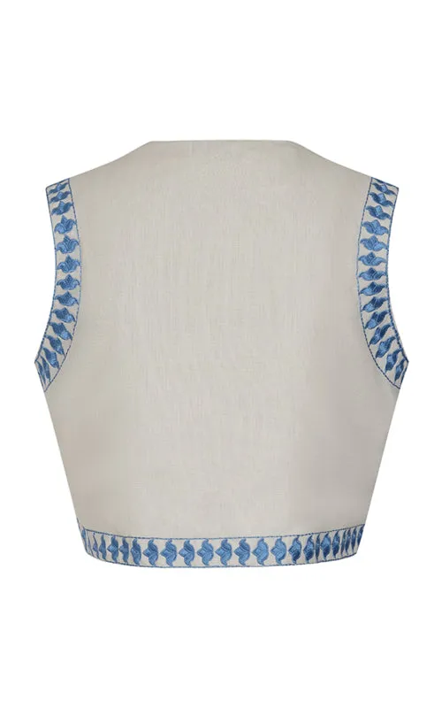 Kasera Cotton Waistcoat Embroidered Pattern