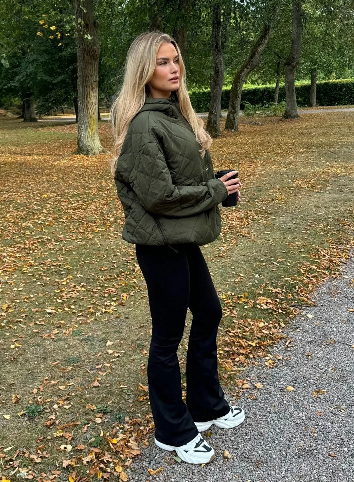 Khaki Oversized Quilted Anorak