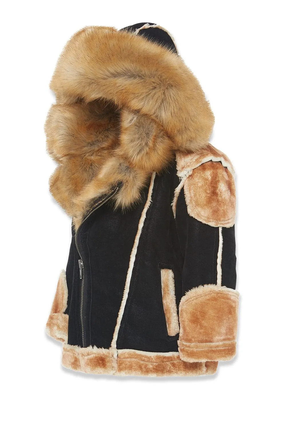 Kids El Jefe Shearling Moto Jacket (Black Coffee)