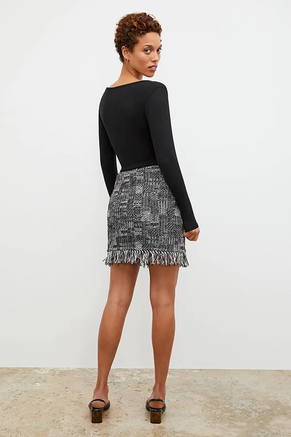 Krista Skirt - Interweave :: Black / White