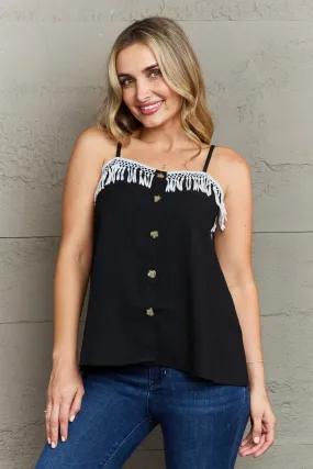 Lace Detail Loose Cami Top